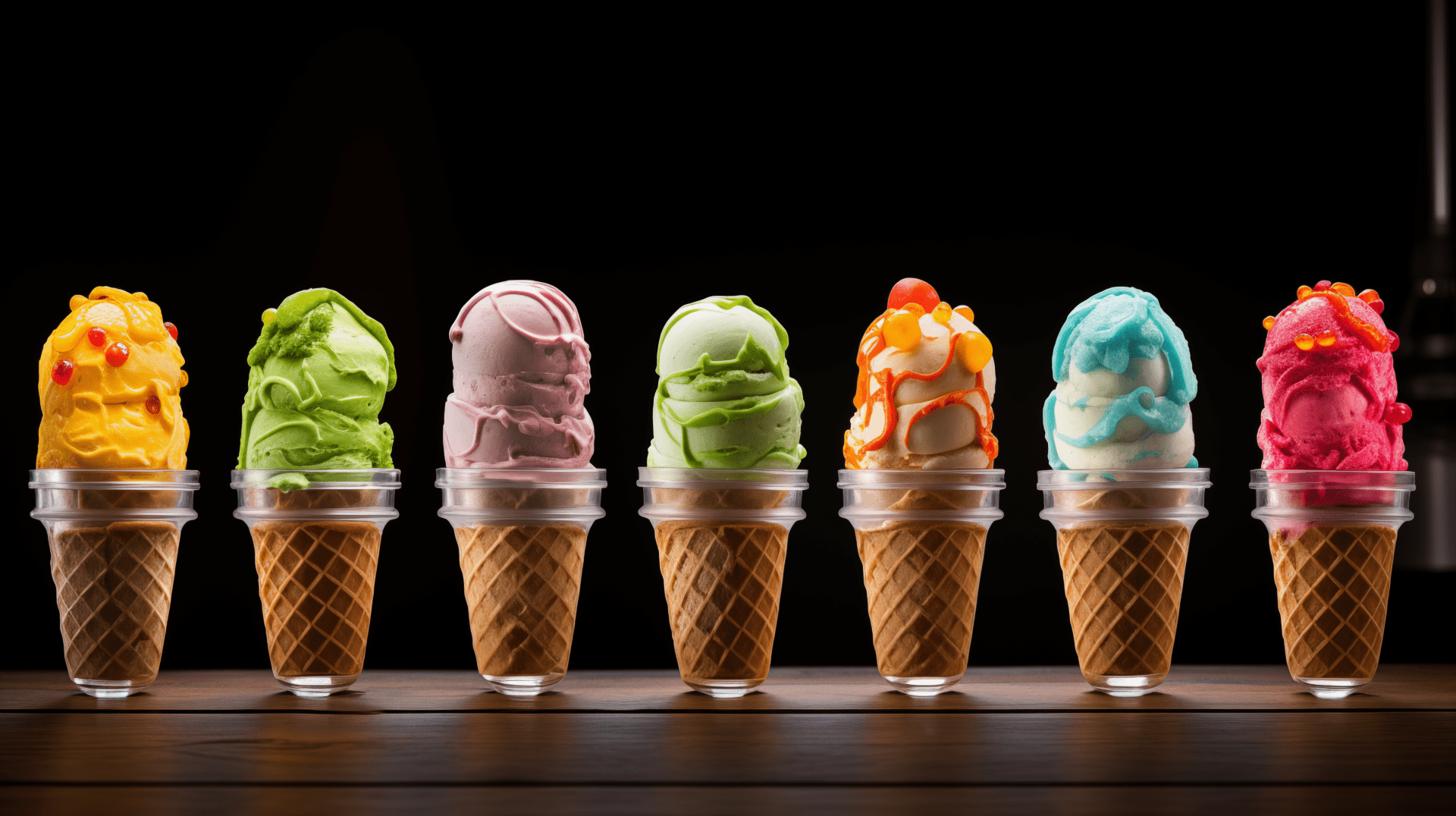 1920x1076 Colorful Ice Cream Cones HD Wallpaper Dessert Background