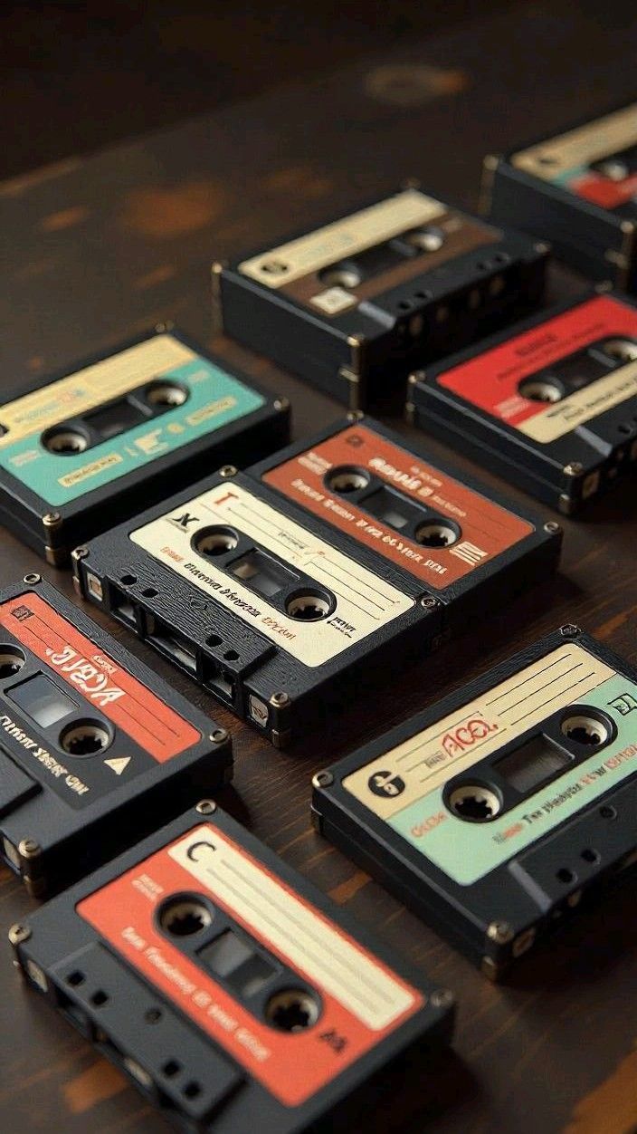 704x1252 Cassette tapes wallpaper. Old school video cassettes, Cassette player, Vintage retro music