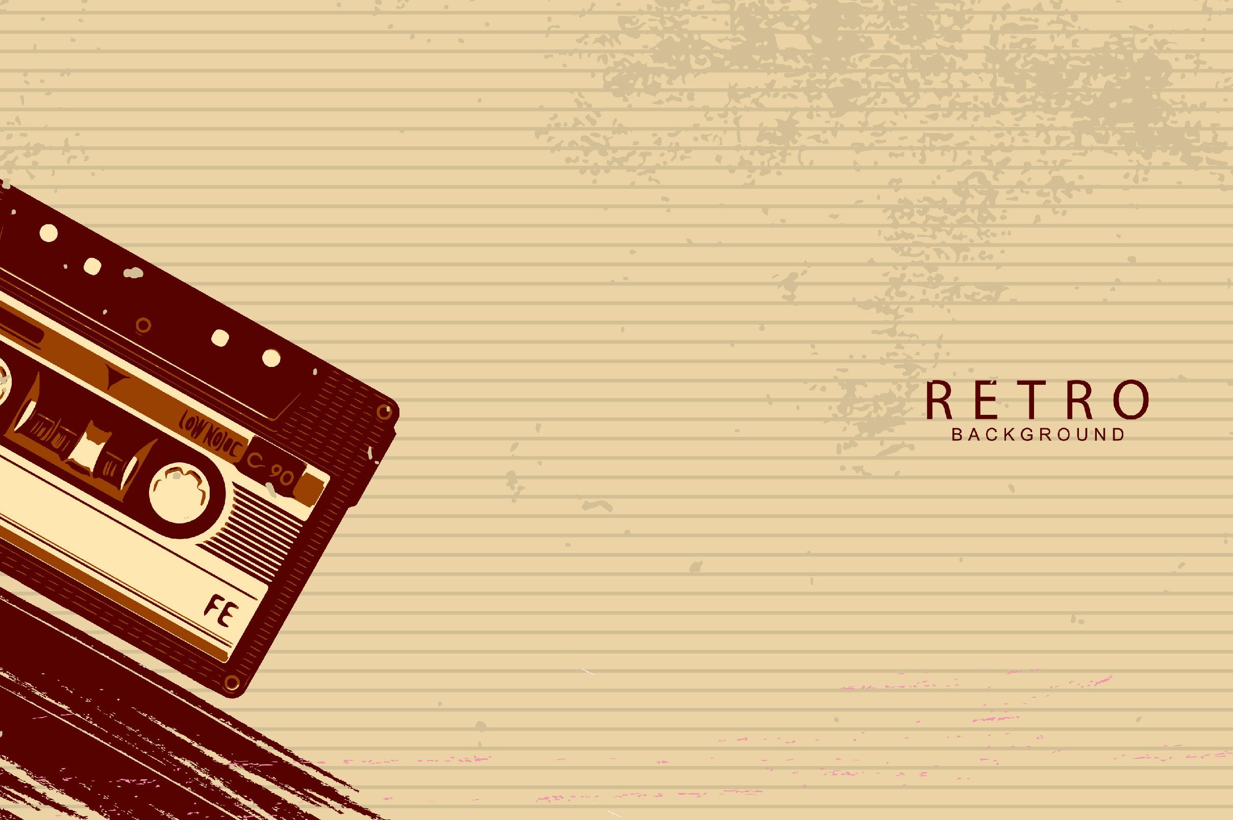 2417x1609 Brown Retro Cassette Background Graphic by WaveLabs · Creative Fabrica
