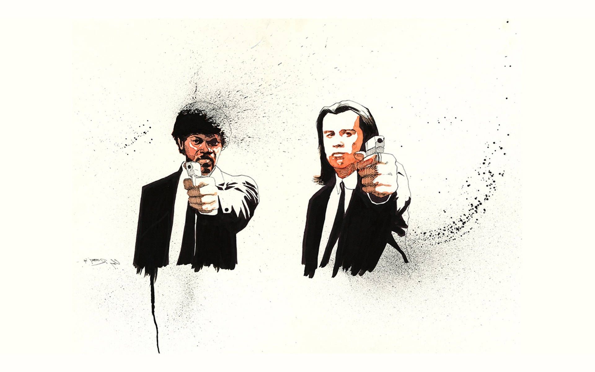1920x1200 Download Pulp Fiction Vincent Vega Jules Winnfield Fan Art Wallpaper