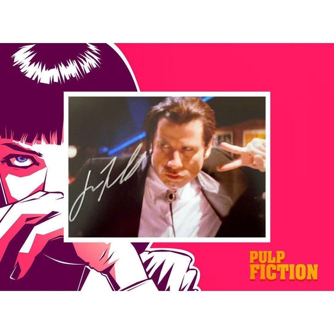 1080x1080 John Travolta Vincent Vega Pulp Fiction 5 x 7 photo signed with proof