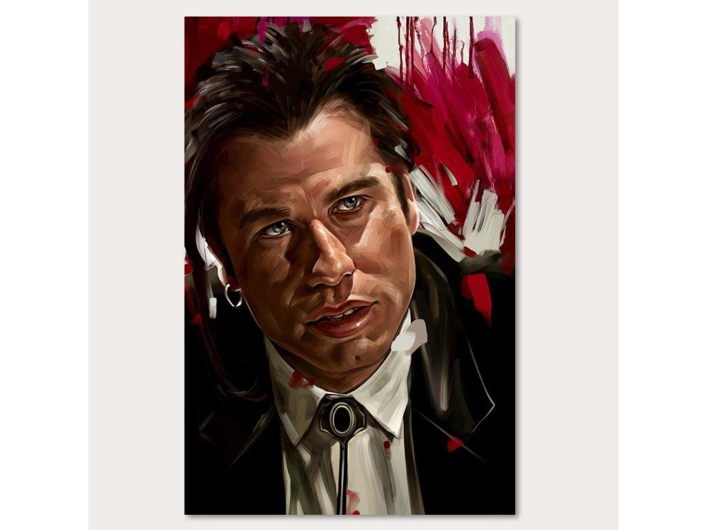 1024x768 Obraz na plátne Pulp Fiction, John Travolta alias Vincent Vega