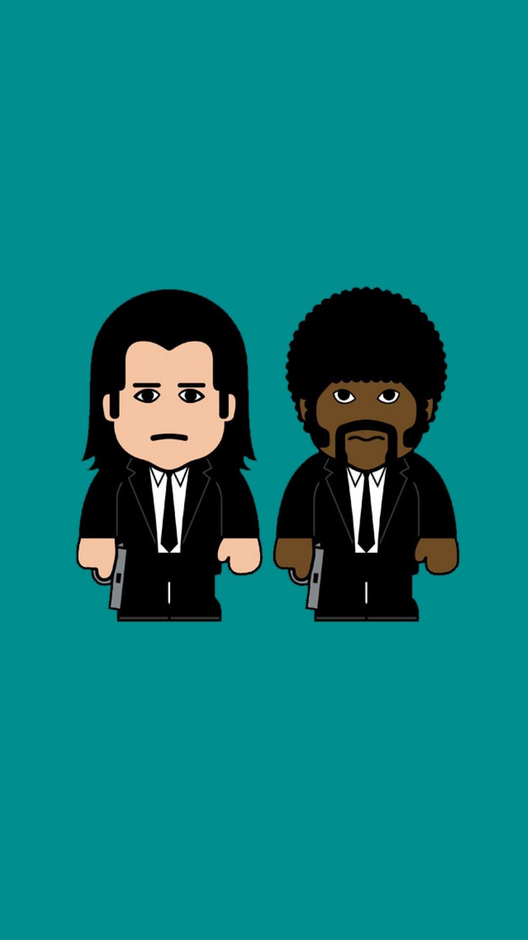1080x1920 Android Best Wallpaper: Pulp Fiction John Travolta Samuel L Jackson Caricature Android Best Wallpaper