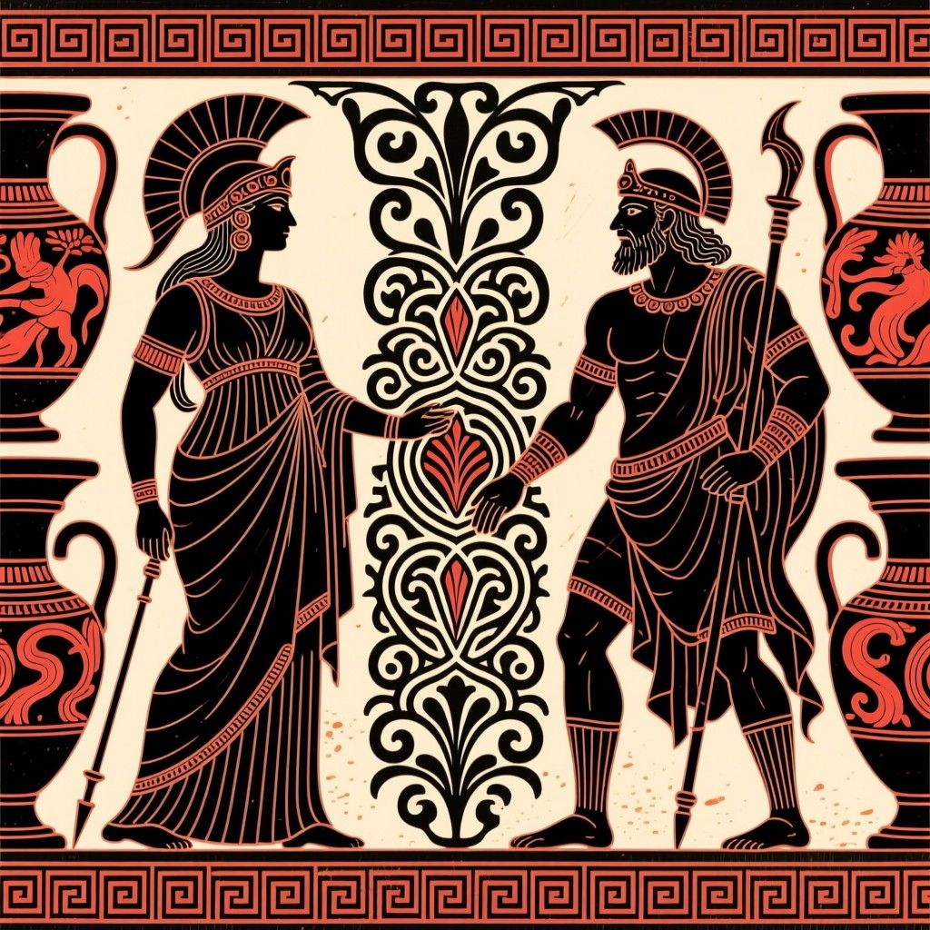1024x1024 Ancient Greek Pottery Wallpaper. Stable Diffusion 在线
