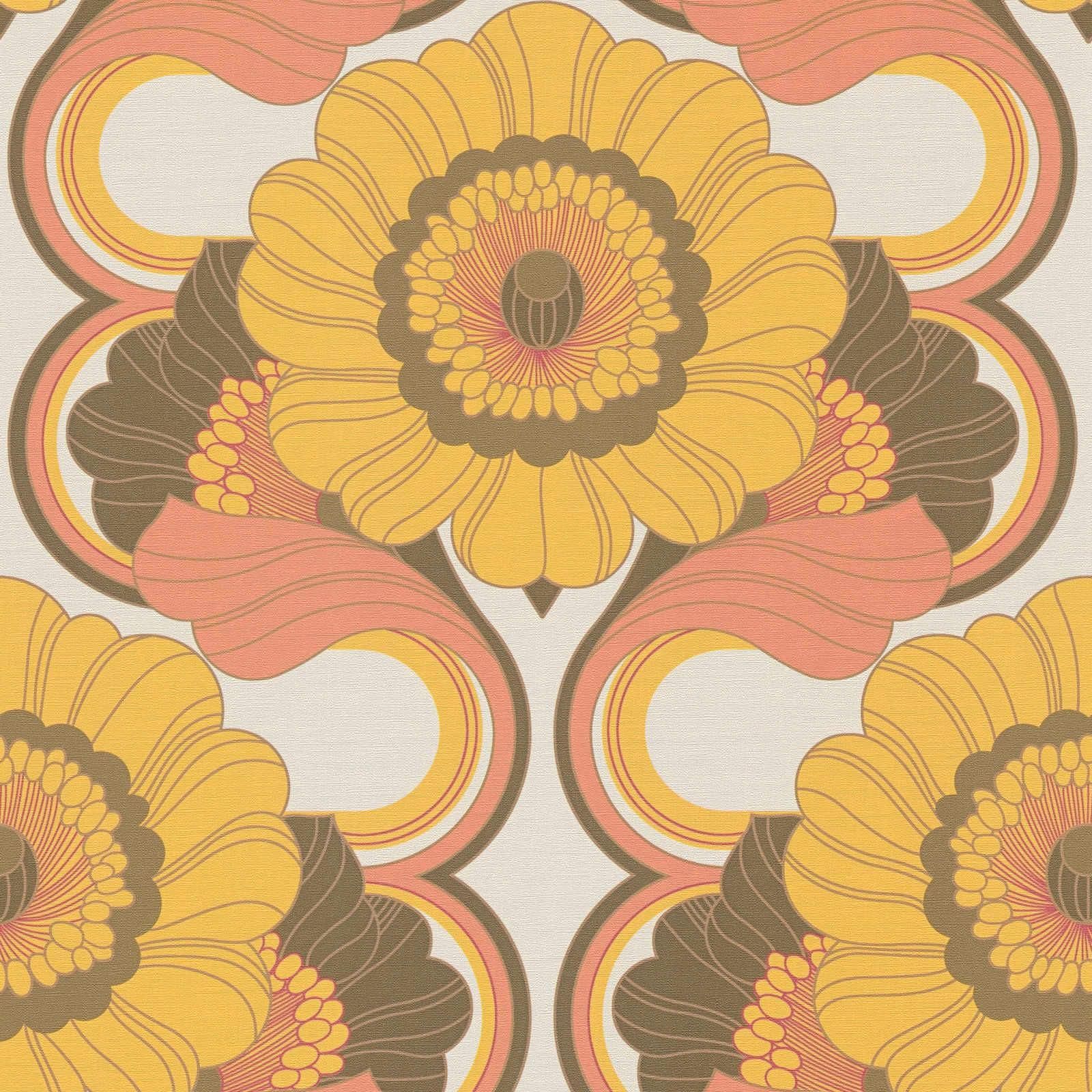 1600x1600 AS Creation 70's Retro Floral Chic Brown Wallpaper Textured Paste The Wall