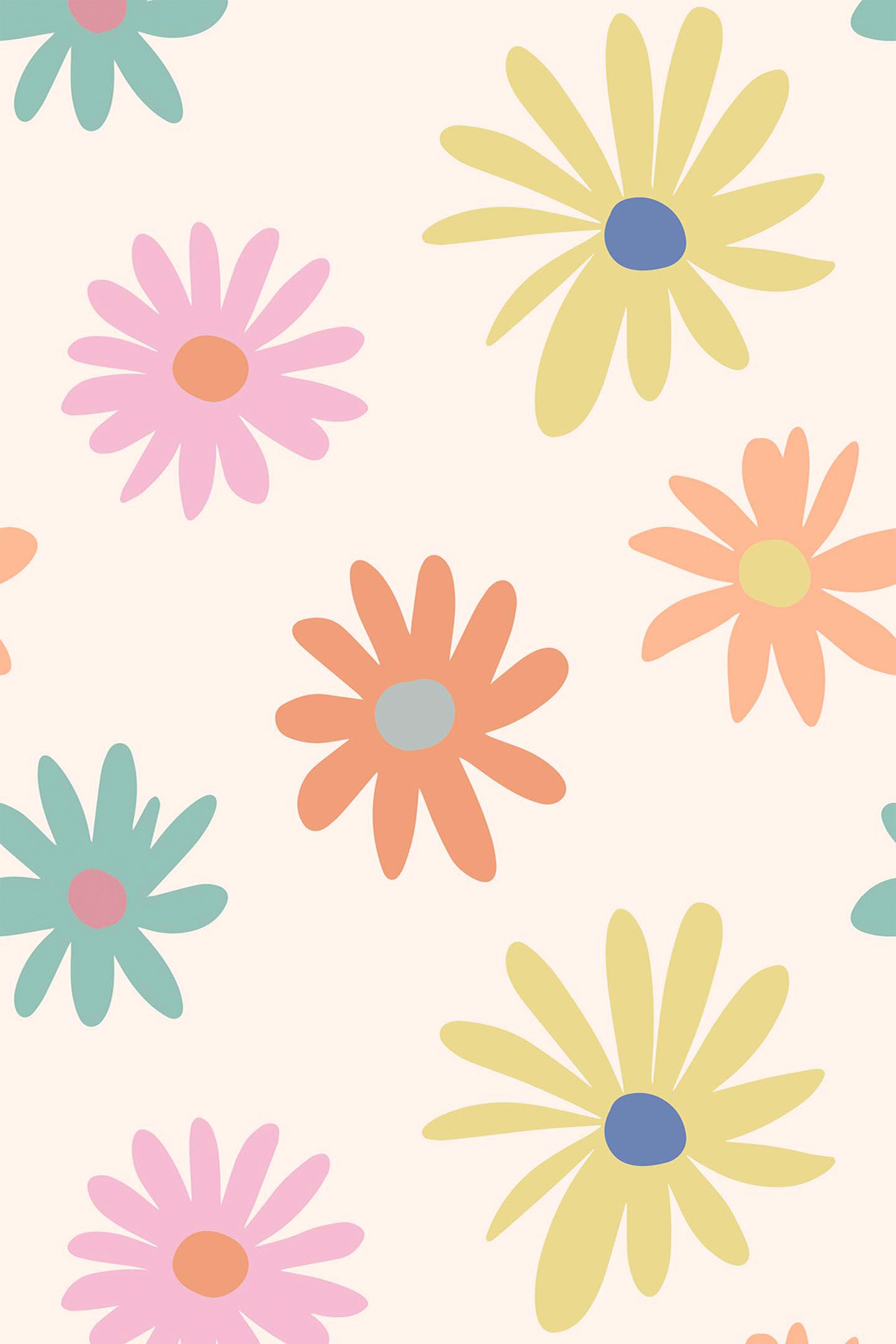 2000x3000 Colorful retro floral Wallpaper (Sample