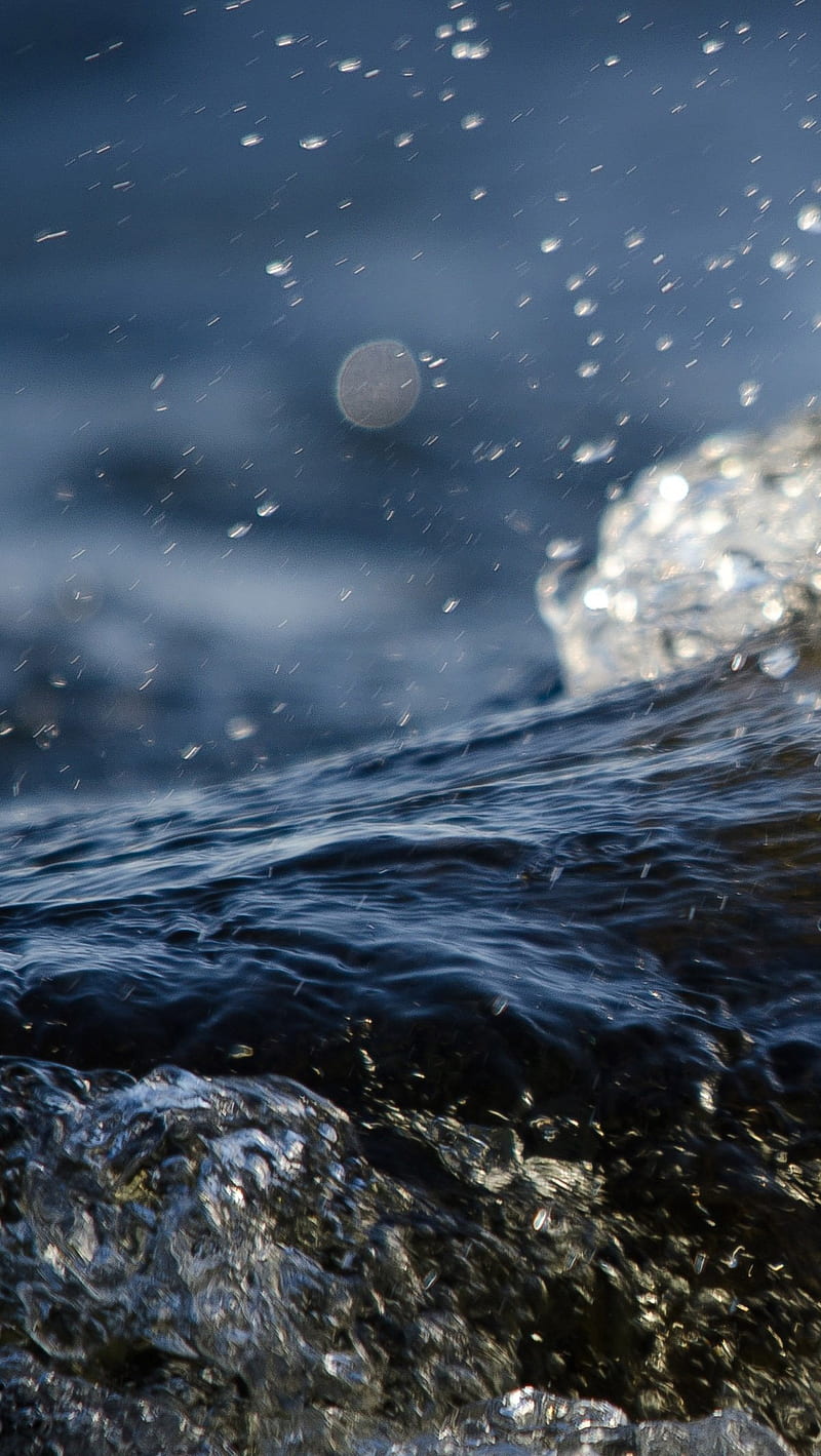 800x1419 Cold Water, beach, black, nature, ocean, sea, splash, winter, HD phone wallpaper