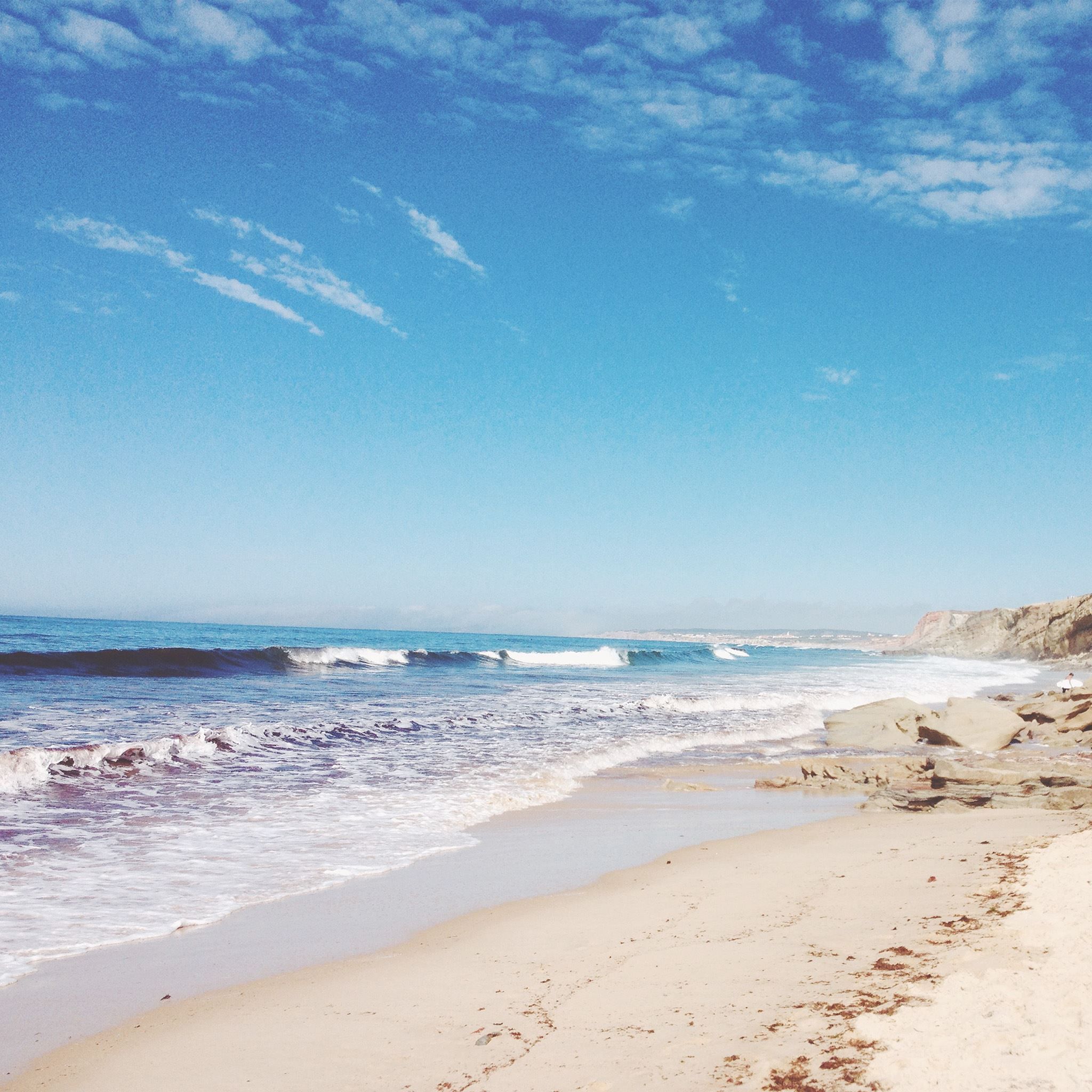 2048x2048 Sea Nature Ocean Beach Cold Holiday iPad Air Wallpaper Free Download