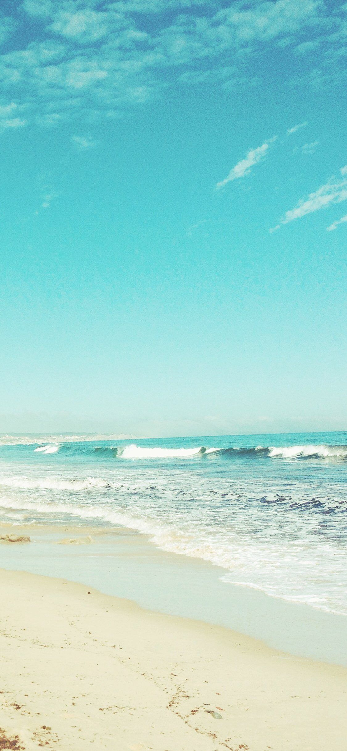 1125x2436 Sea Nature Ocean Beach Cold Holiday Green iPhone Wallpaper
