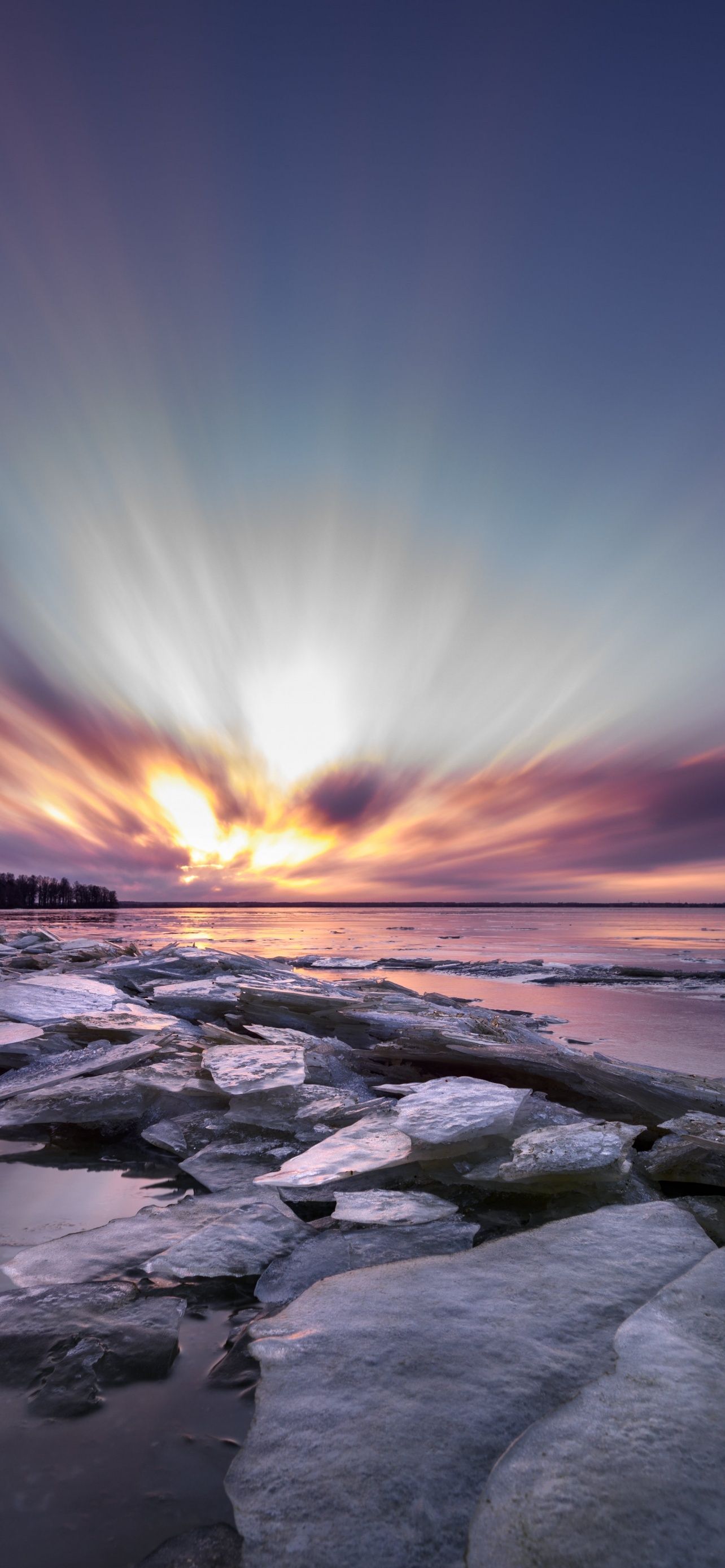 1284x2778 Free HD Sunset Beach Top Wallpaper