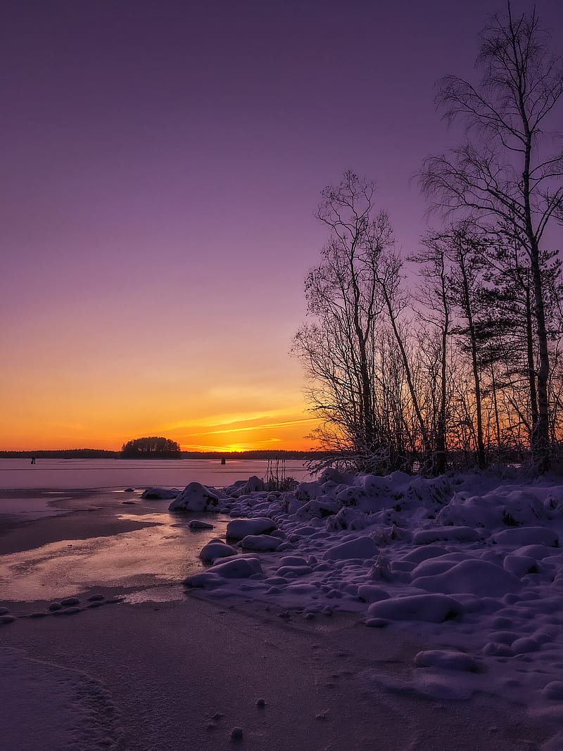 800x1067 HD winter beach wallpaper