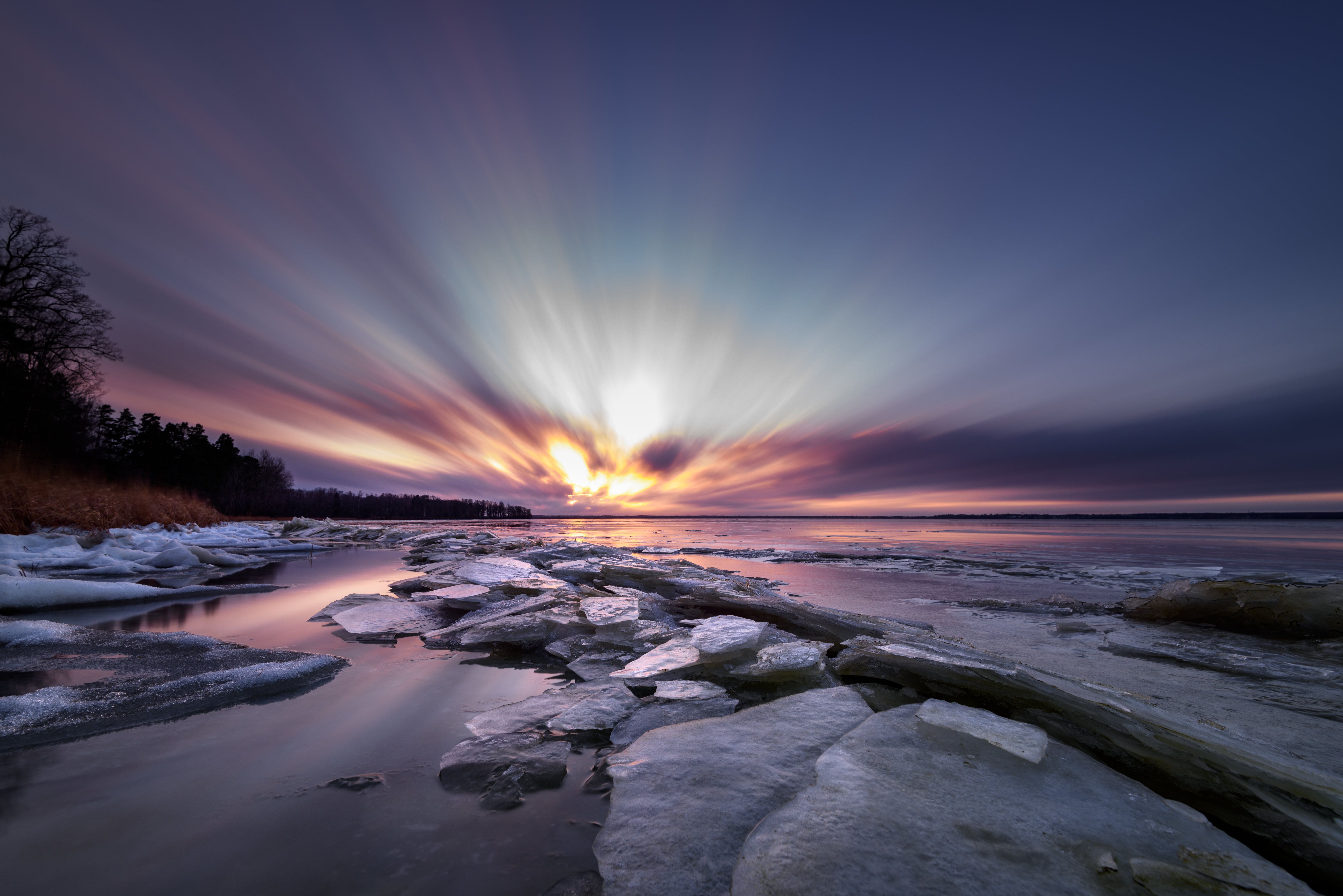 6144x4101 Cold Wallpaper 4K, Blue hour, Twilight, Roxen Lake
