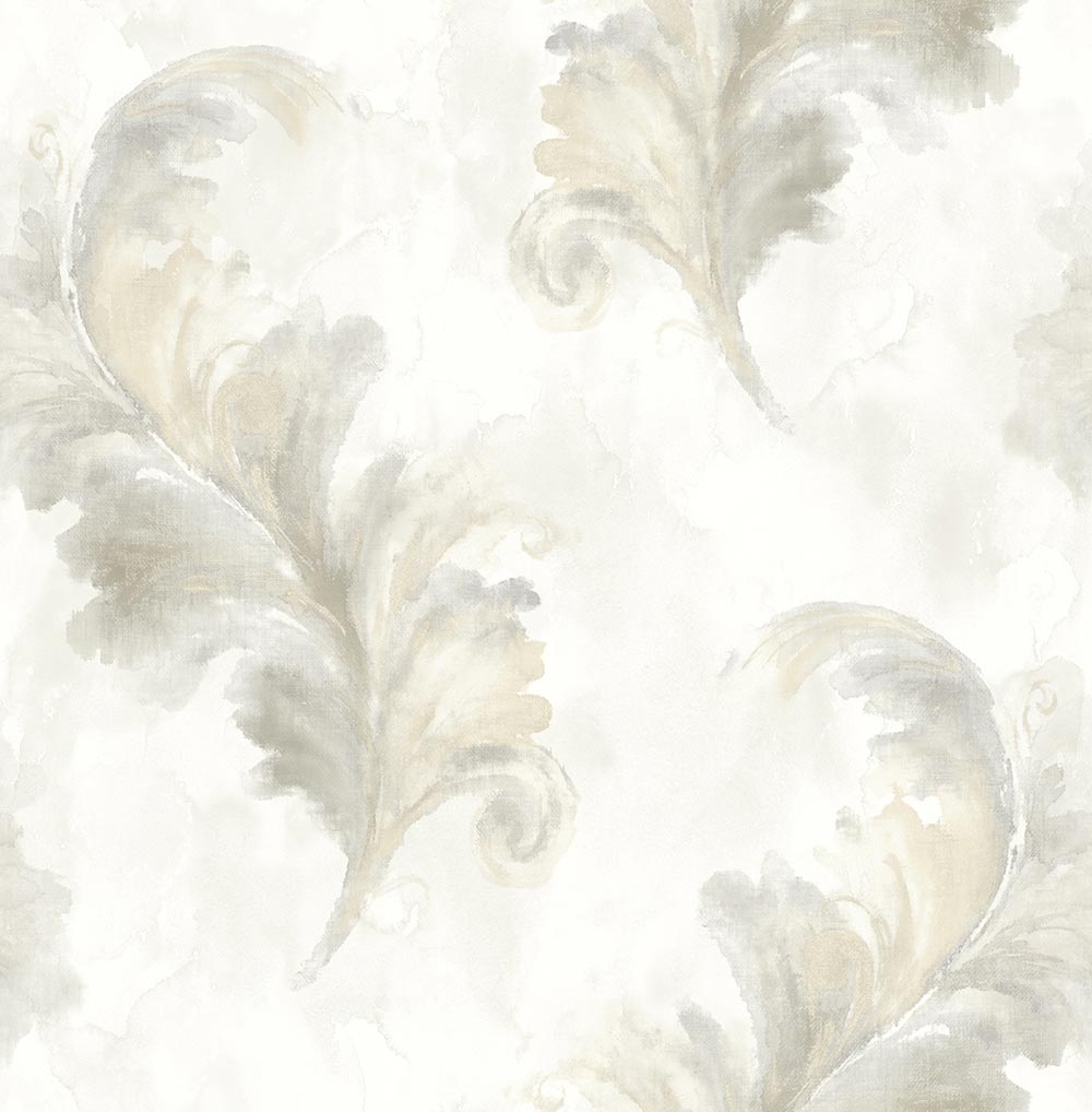 1000x1018 Scarlett O'Hara Victorian Floral Wallpaper in Platinum and Pewter MF81108