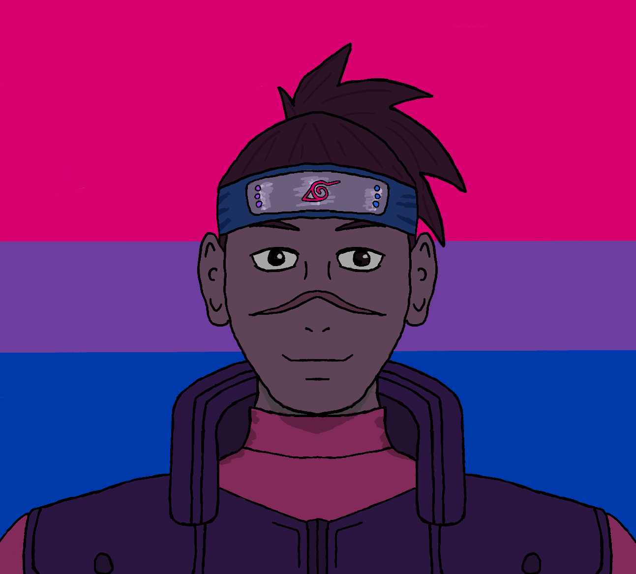 1293x1167 Fanart: Kakashi & Iruka Pride Flags!