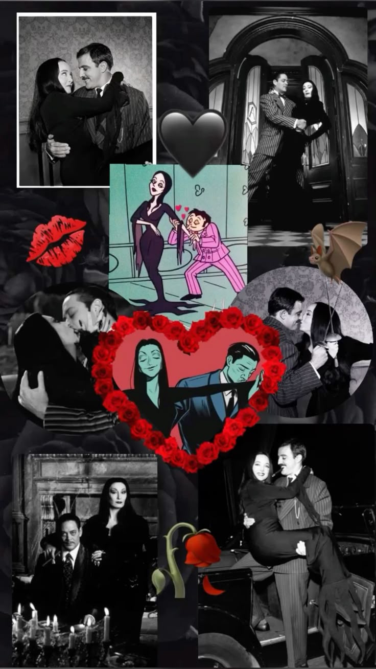736x1308 Morticia and Gomez wallpaper