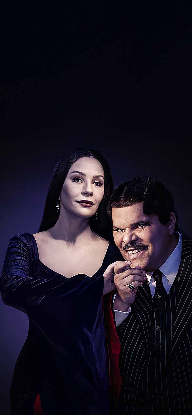 782x1692 Gomez & Morticia Addams Wednesday Wallpaper