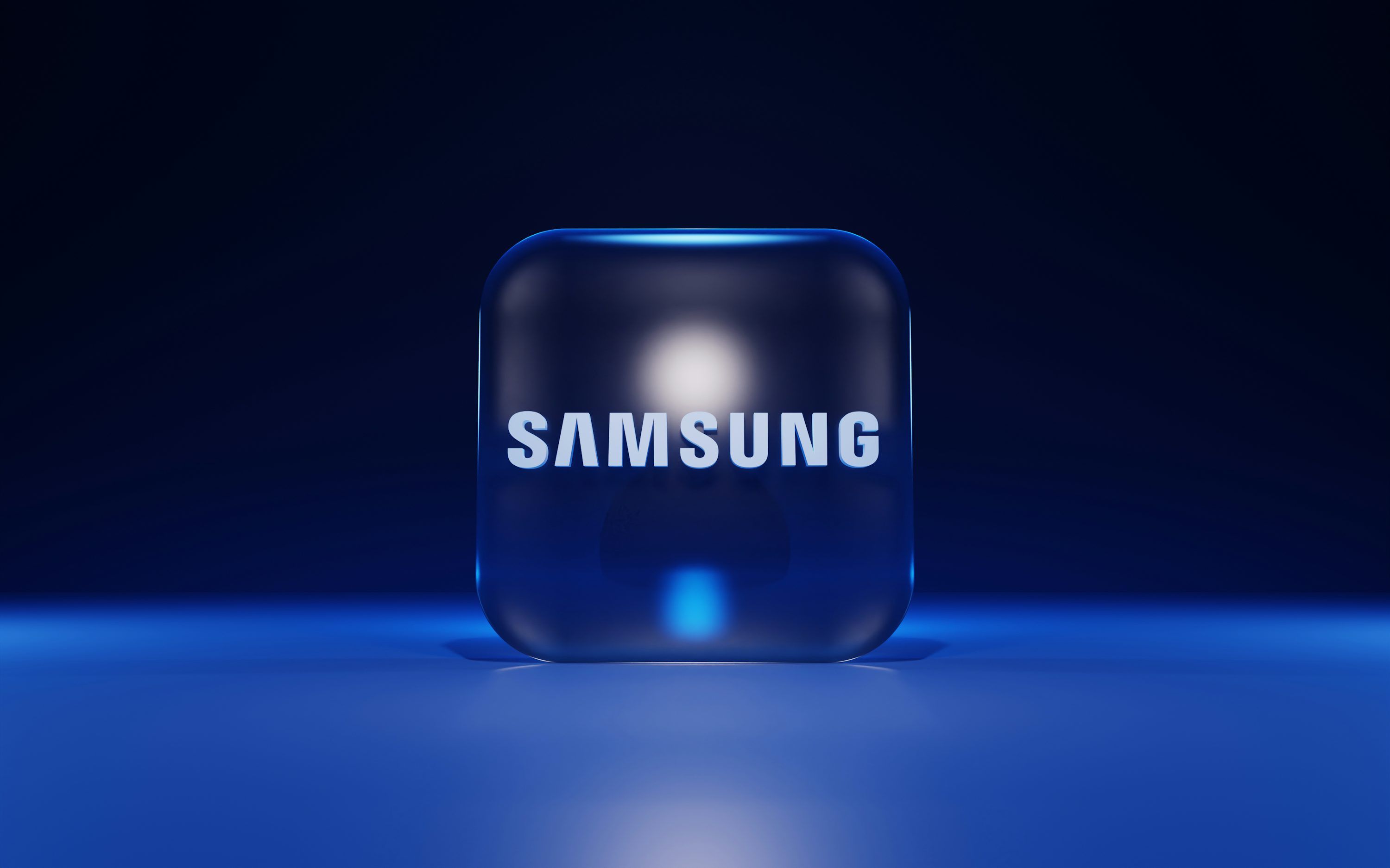 3000x1875 A blue cube with a white logo photo