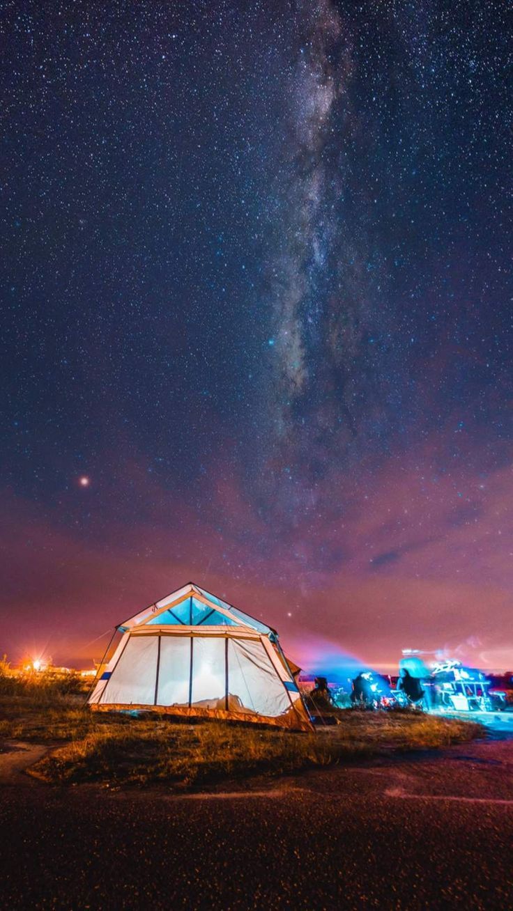 736x1308 Camping Night Sky iPhone Wallpaper