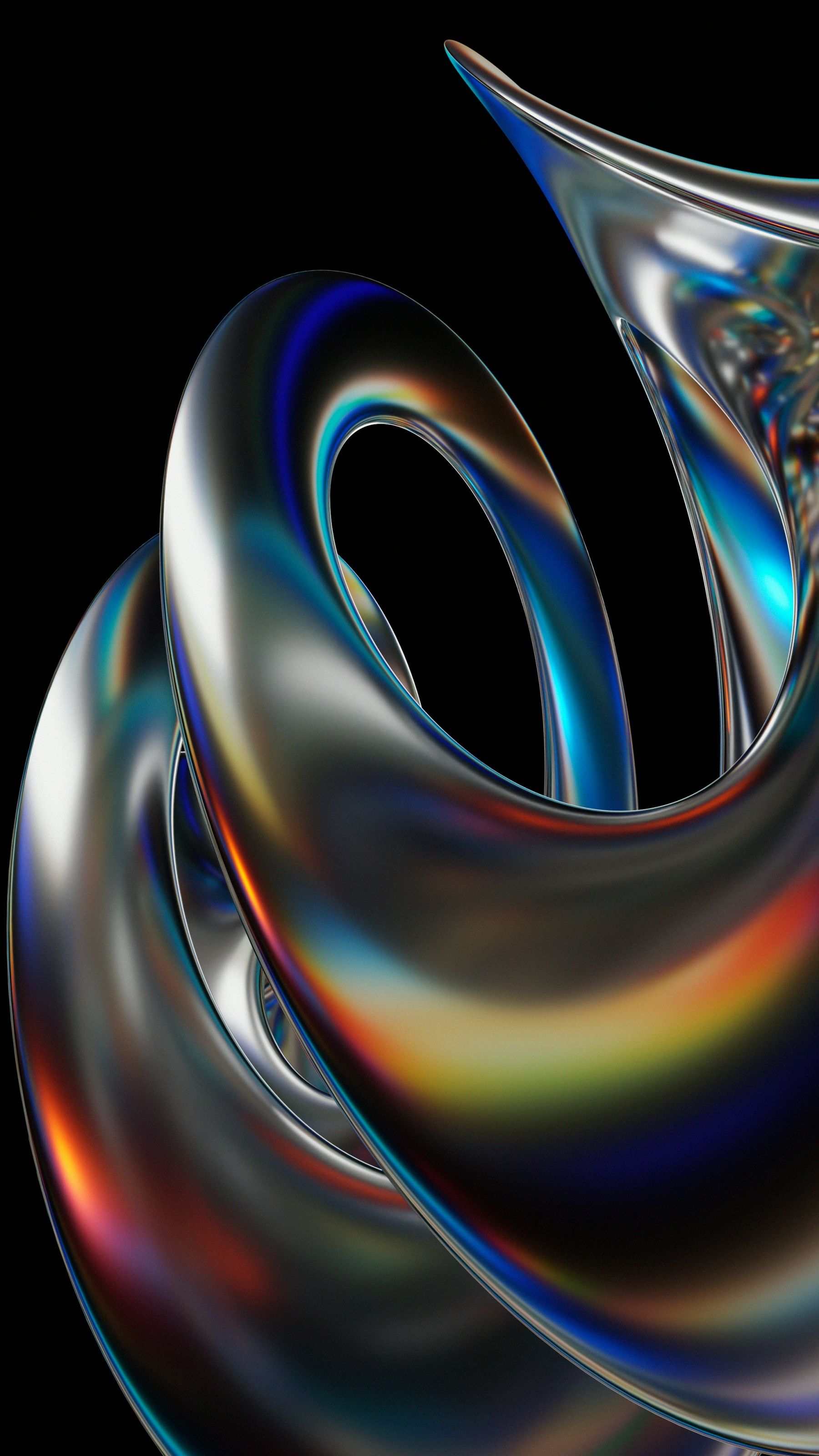 1800x3200 3D Iridescent Glass Digital Art