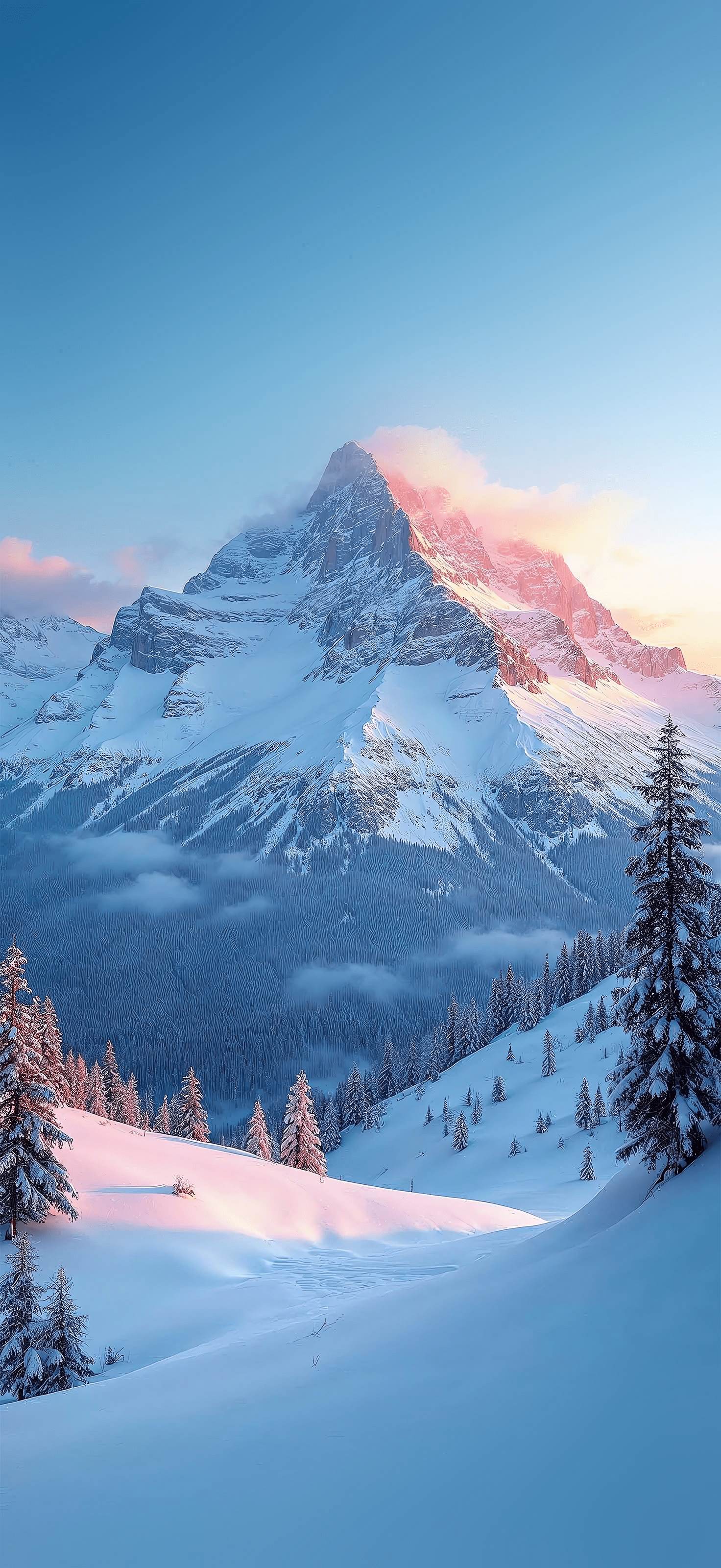1472x3200 Snowcapped White Mountains Nature 4K Best Depth Effect 3D Wallpaper And Background For Apple IOS 26 IPhone 17 IPhone 17 Pro Max