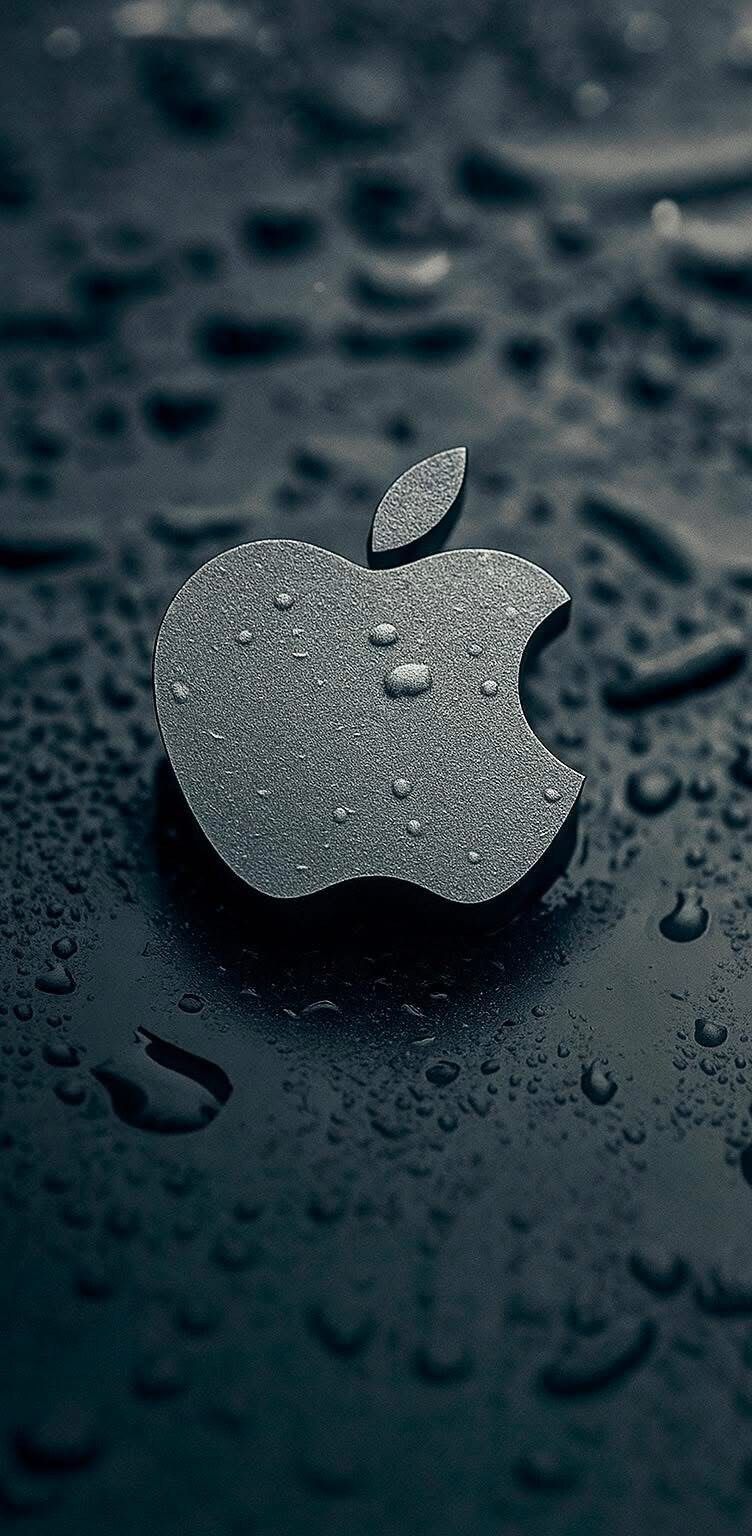 752x1536 Apple Logo Metallic Texture 3 Dimensional Best Depth Effect 3D Wallpaper And Background For Apple IOS 26 IPhone 17 IPhone 17 Pro Max