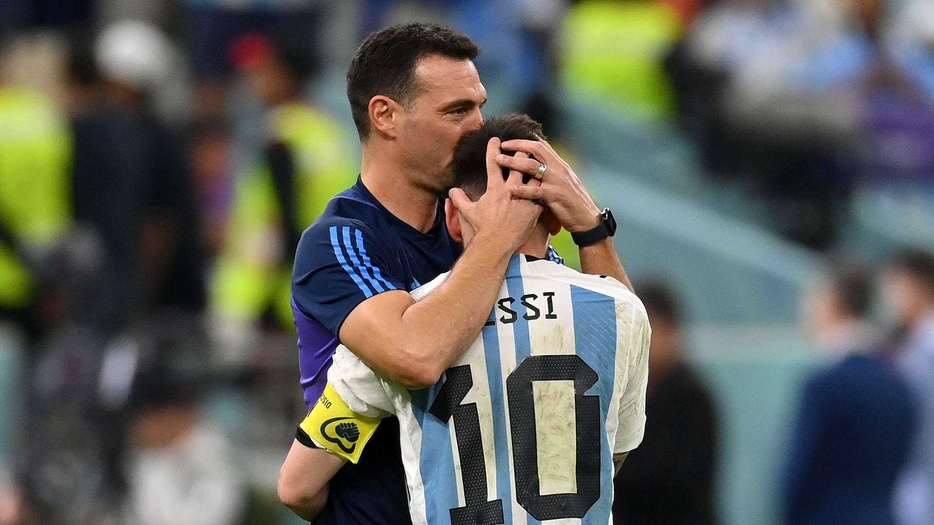 1920x1080 When Lionel Messi is happy, he does things differently!' boss Lionel Scaloni attends Inter Miami match to watch superstar ahead of World Cup qualifiers. Goal.com English Qatar