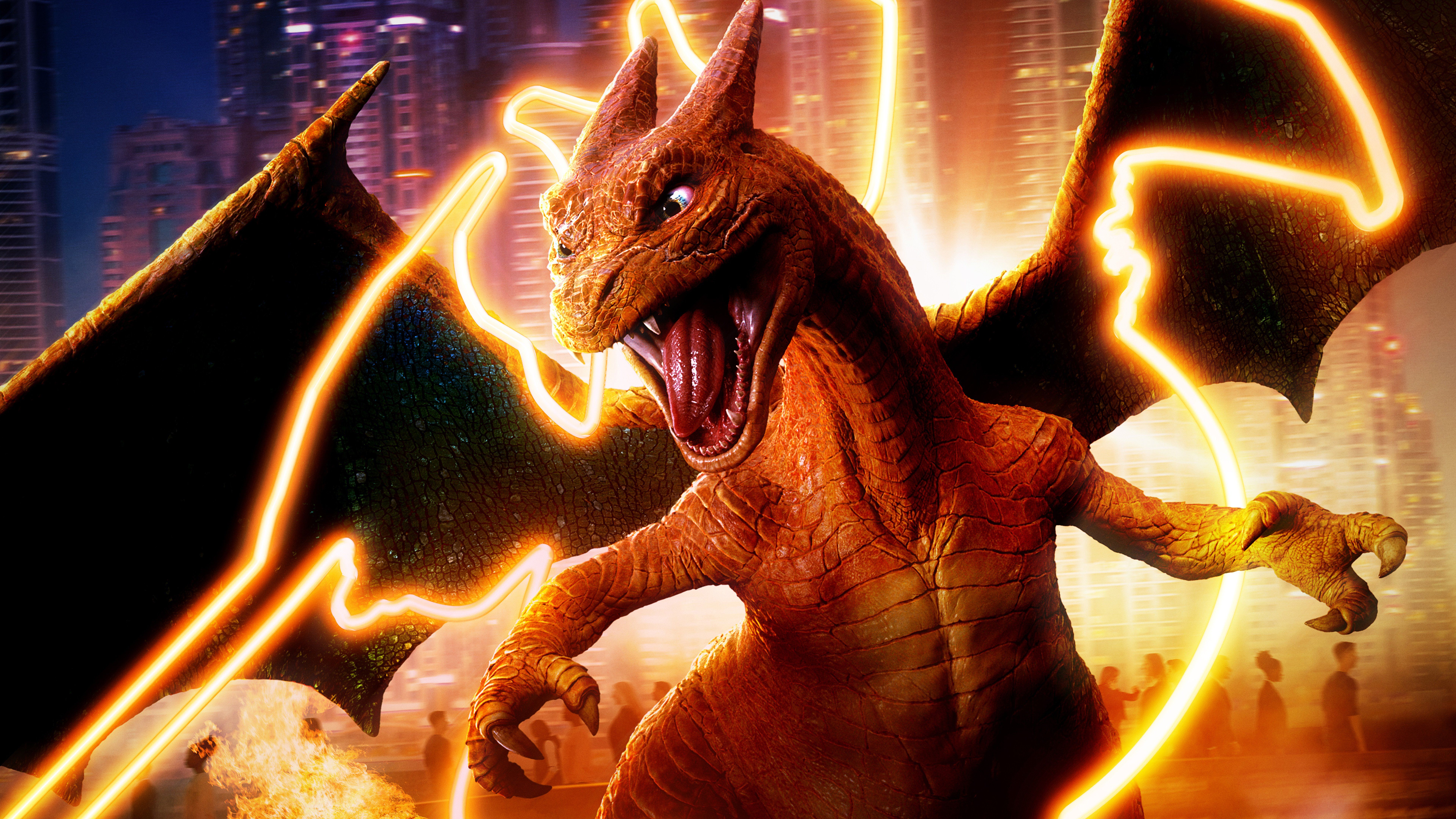 7680x4320 Charizard in Pokemon: detective Pikachu Wallpaper 4K for Desktop