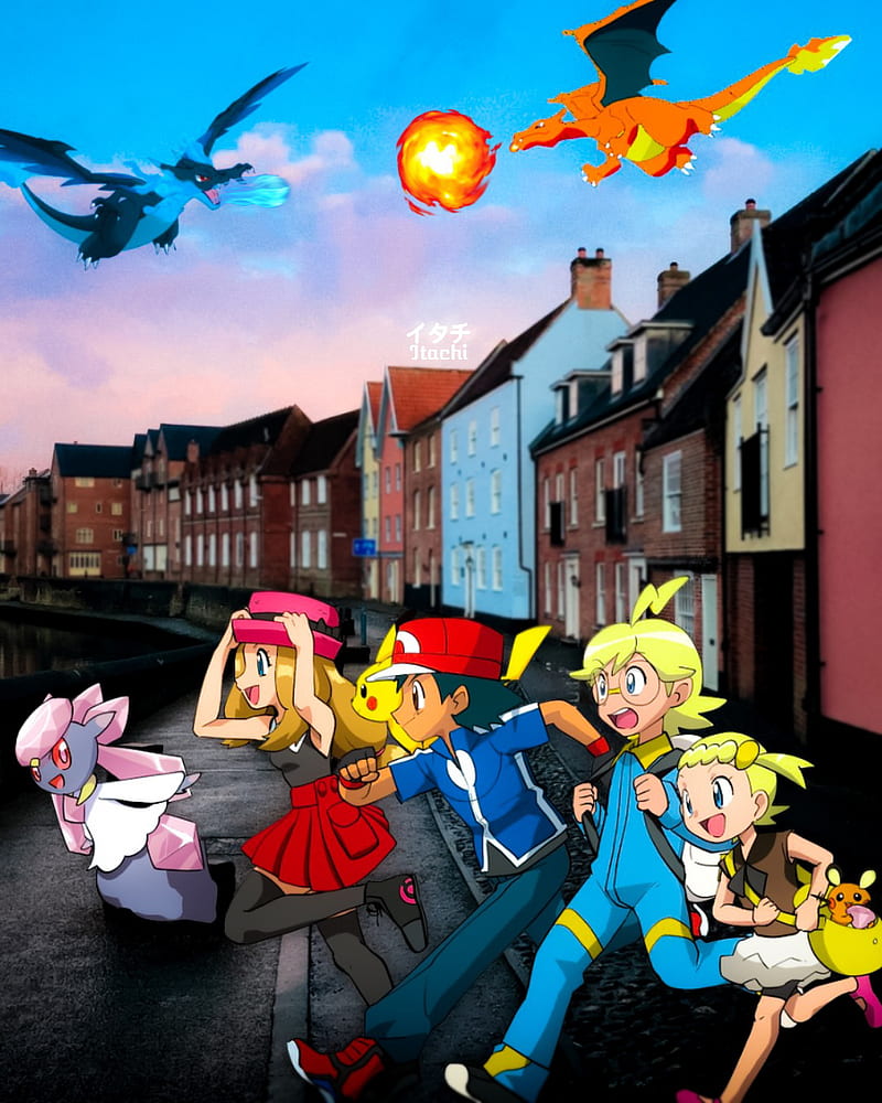 800x1000 Pokemon XYZ, ash, ash and serena, blackcharizard, charizard, pikachu, serena, HD phone wallpaper