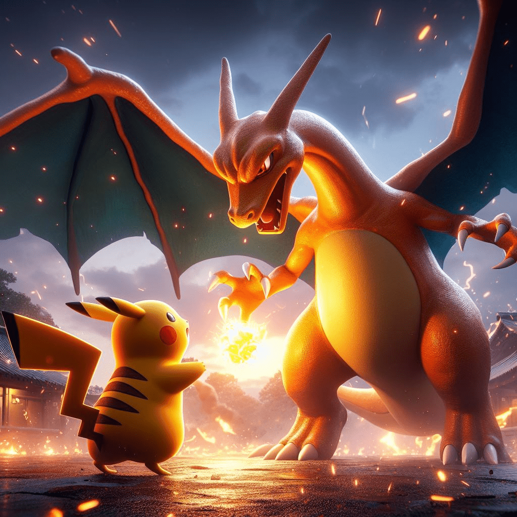1024x1024 HUEFORGE POKEMON Pikachu & Charizard 3D Print Model