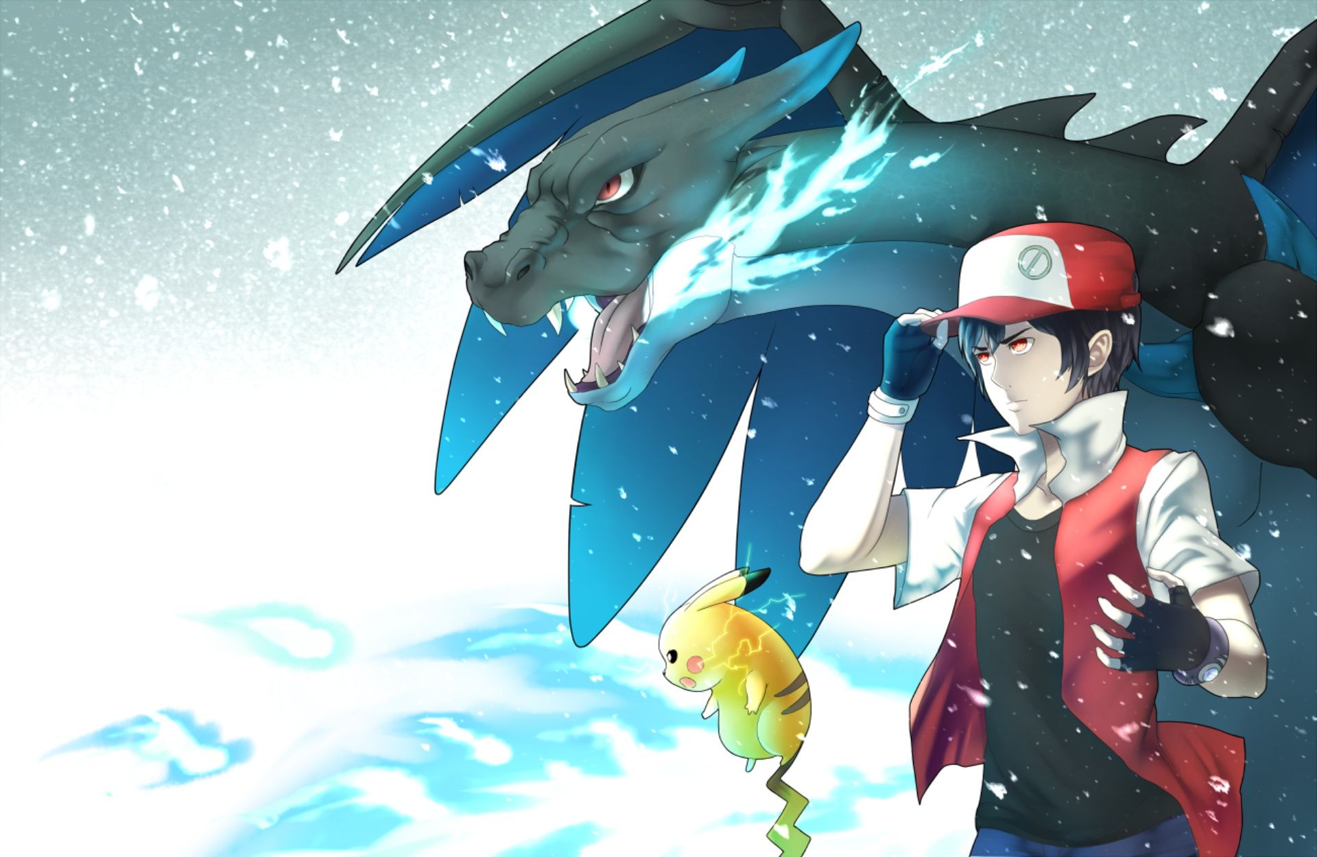 1920x1249 Wallpaper guy, Pikachu, pokemon, pokemon, Charizard for mobile and desktop, section кодомо, resolution 1920x1249