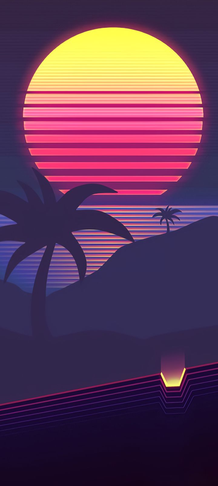 720x1600 Phone wallpaper: Neon, Vaporwave, Artistic, Minimalist, Retro Wave 1404089
