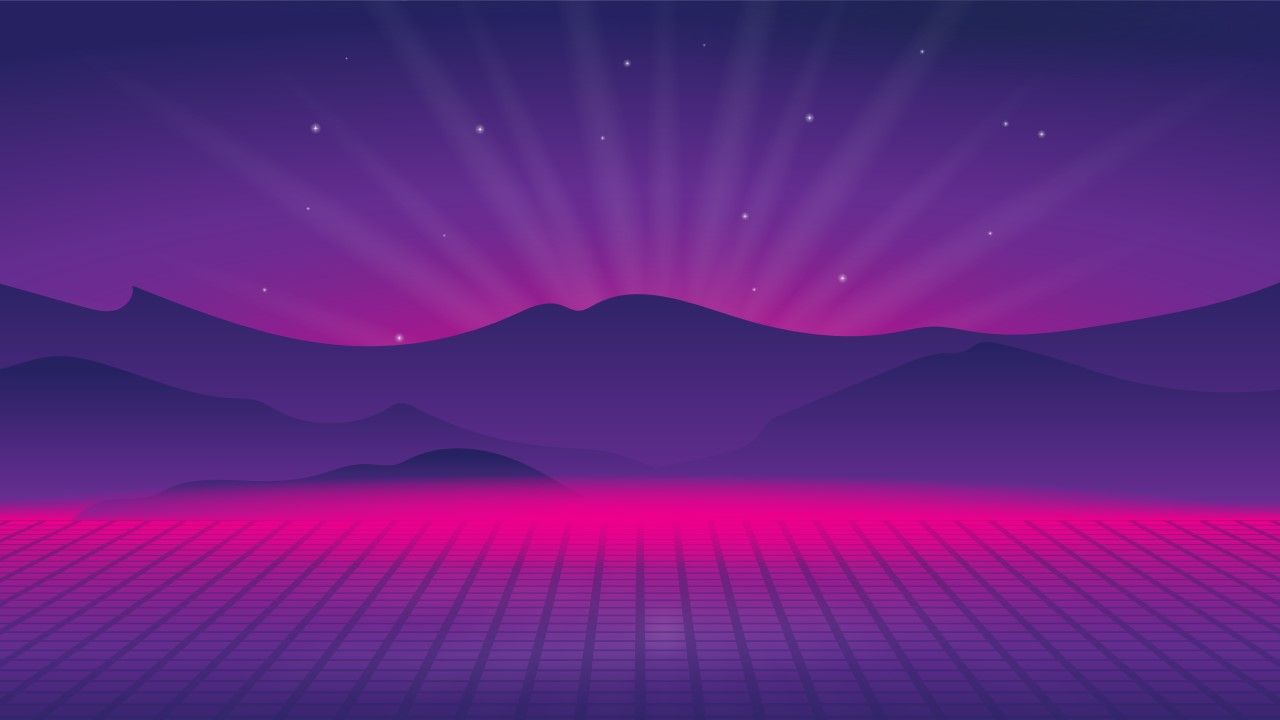 1280x720 Free Vaporwave Background PowerPoint template & Google Slides