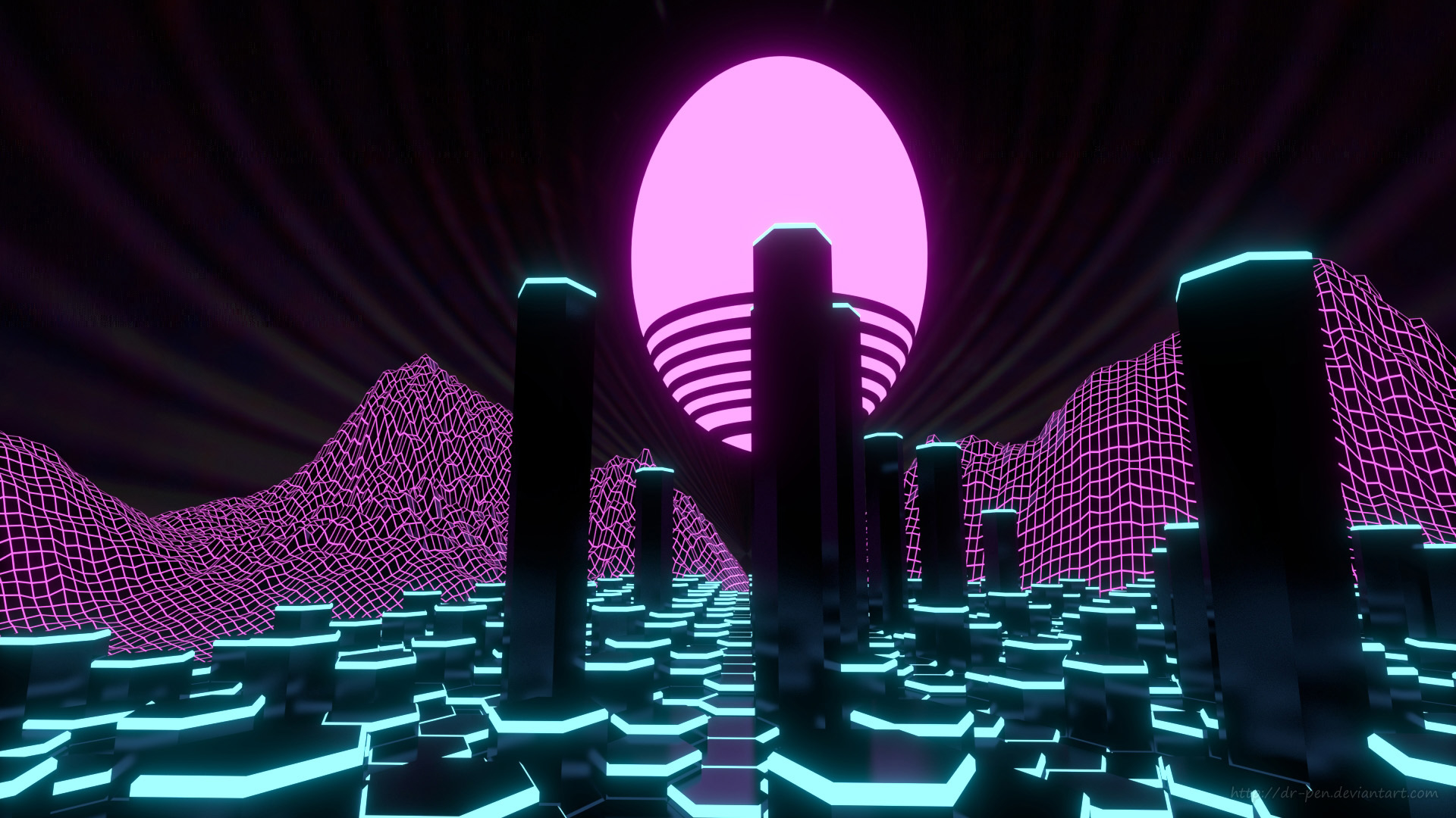 1920x1080 Digital Art Outrun Dark Vaporwave Wallpaper, HD Artist 4K Wallpaper, Image and Background