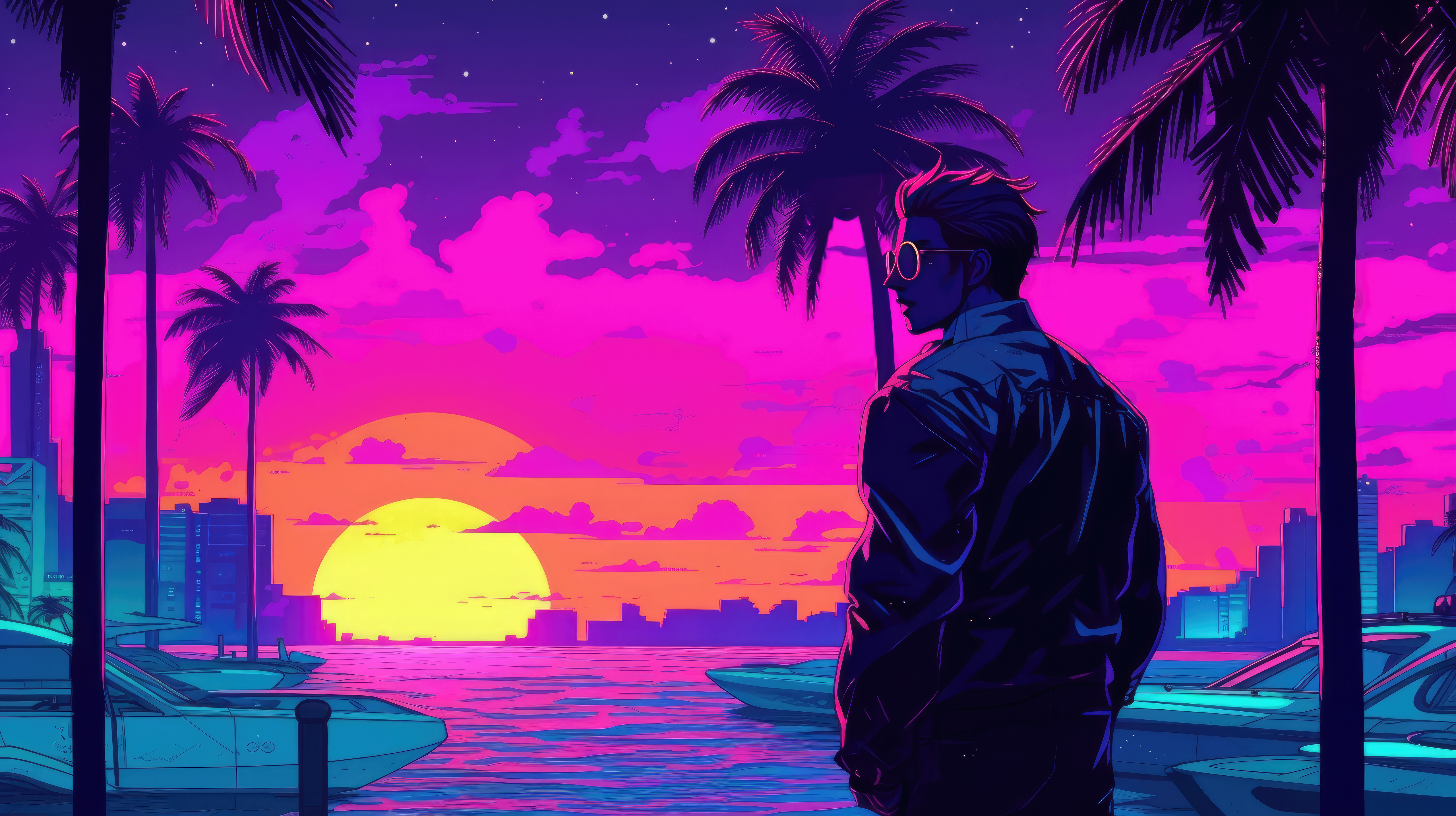 5120x2869 4K Cool Vaporwave Minimal Art Wallpaper, HD Artist 4K Wallpaper, Image and Background
