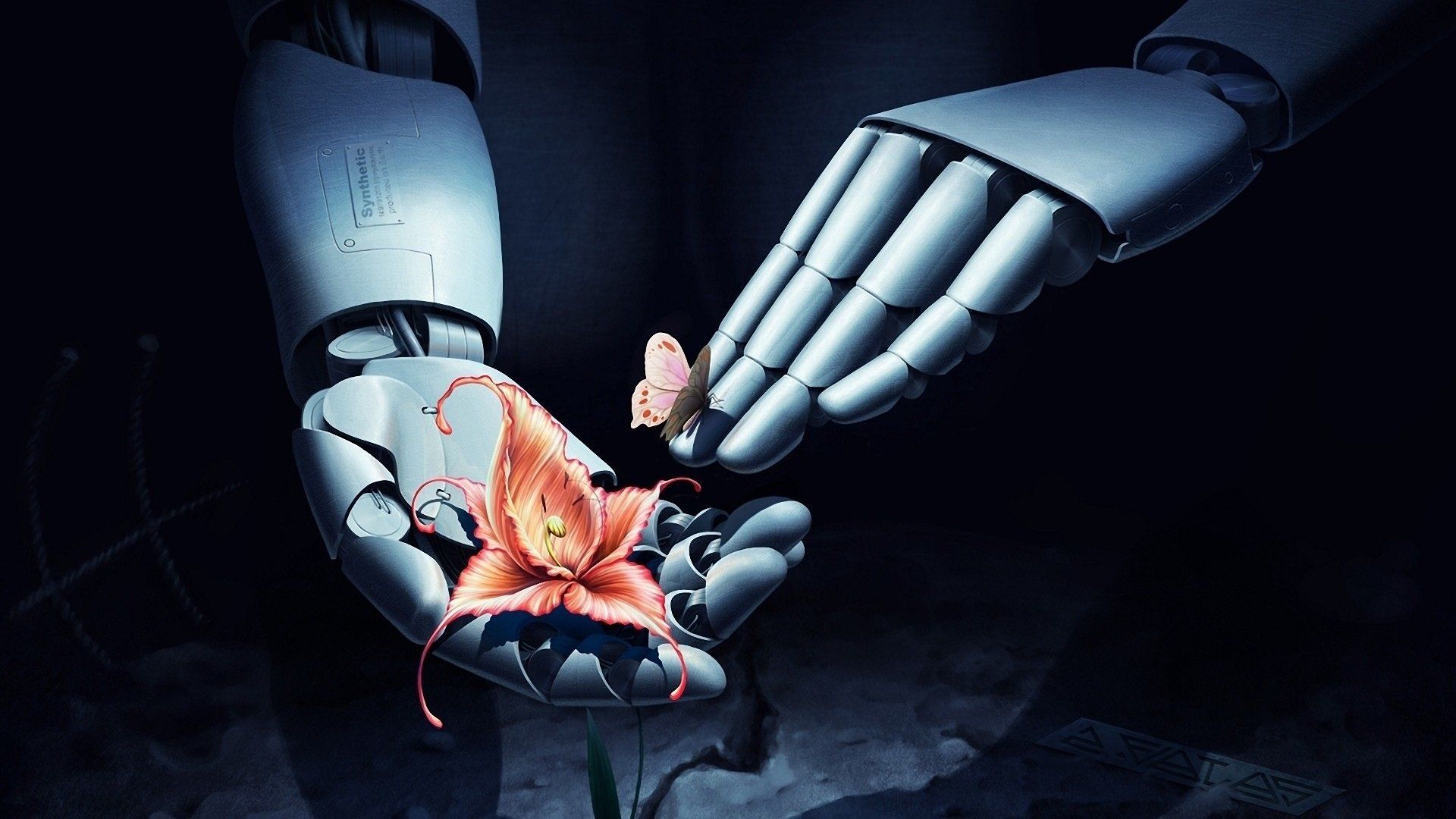 1920x1080 Cyber Bloom: Tech Meets Nature in HDx1080