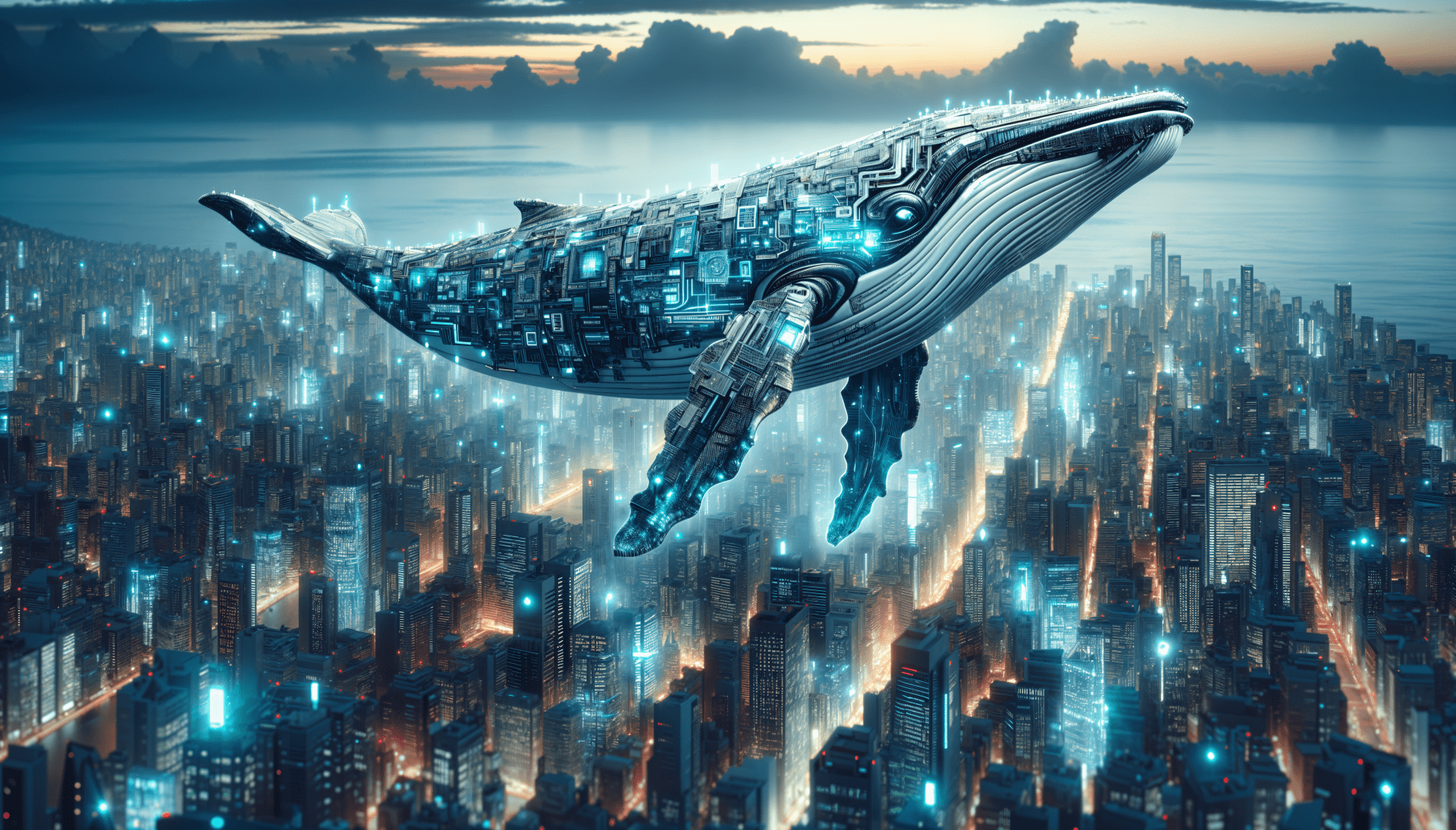 1920x1094 Cyber Whalescape: A Stunning 4K Ultra HD Wallpaper