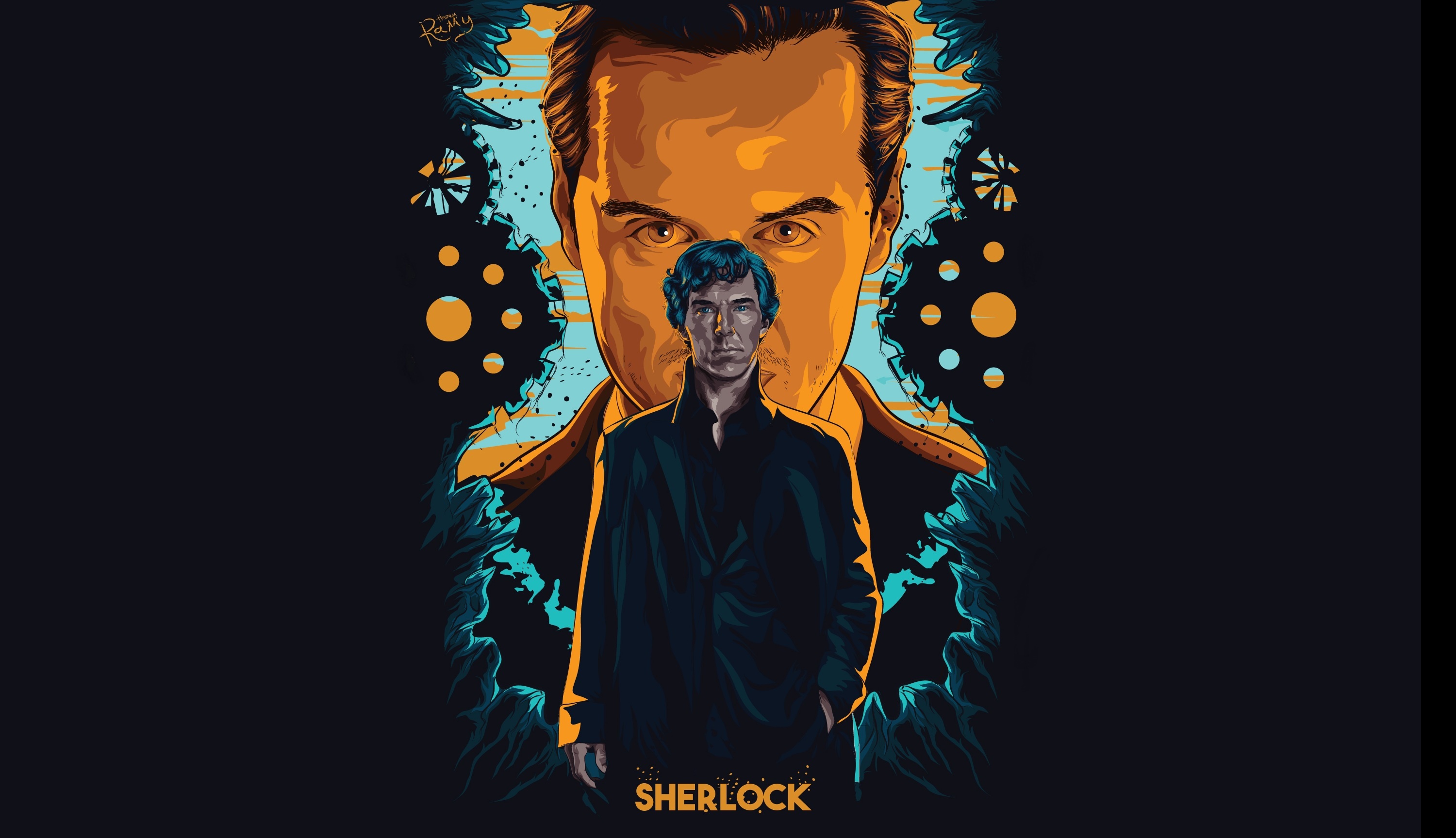 3000x1728 Wallpaper art, Sherlock Holmes, Benedict Cumberbatch, Sherlock, Sherlock BBC, Sherlock Holmes, Sherlock (TV series) for mobile and desktop, section фильмы, resolution 3000x1728