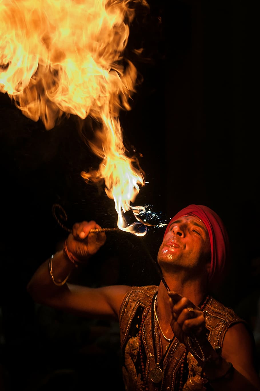 910x1370 Fire juggler 1080P, 2K, 4K, 5K HD wallpaper free download
