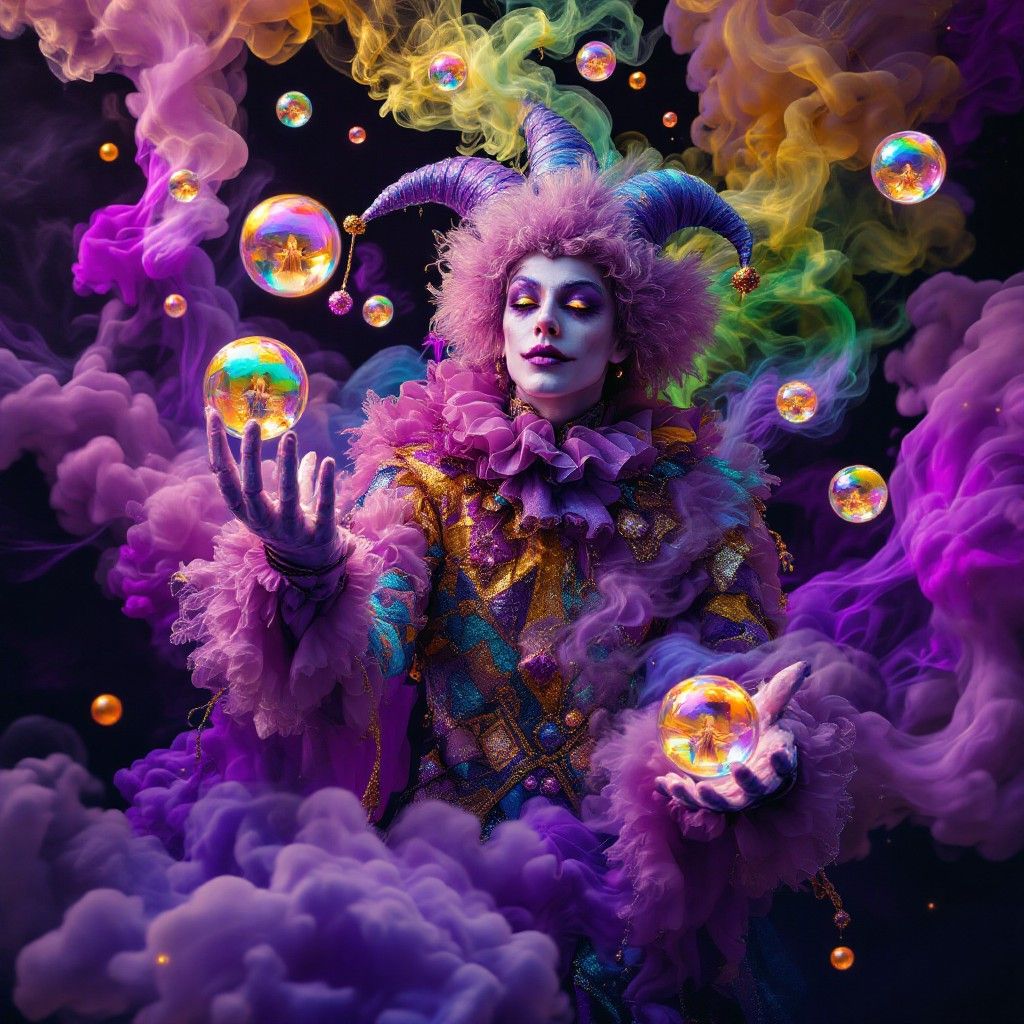1024x1024 Free Mystical Bubble Juggler Image, Purple, Smoke