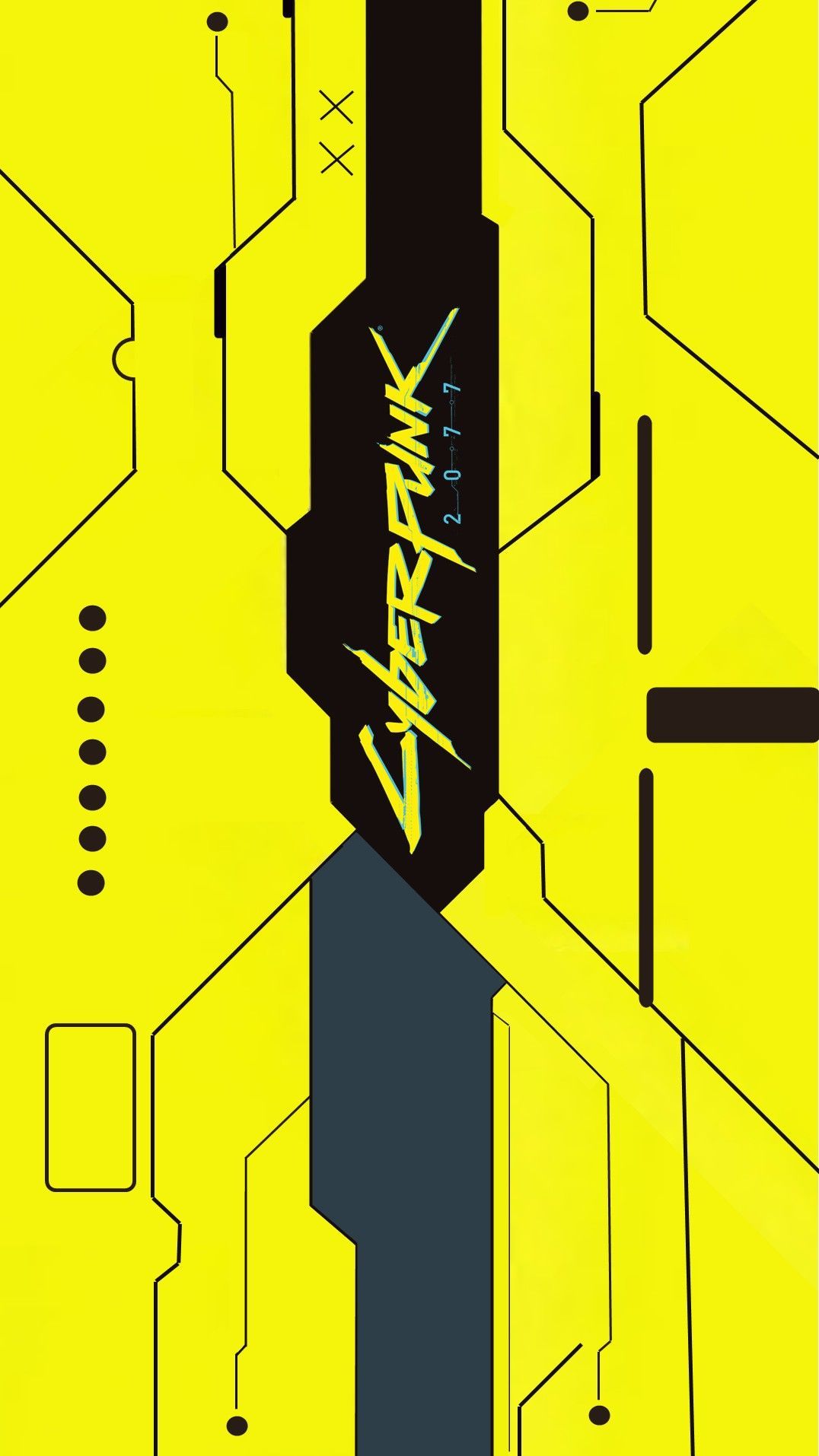 1076x1914 Yellow Cyberpunk iPhone Wallpaper