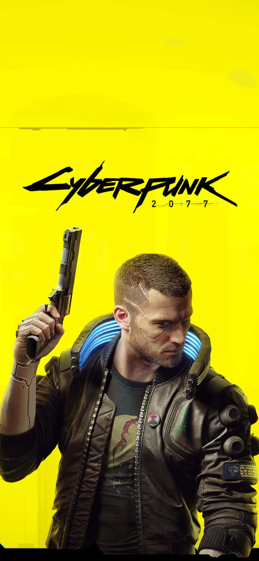 887x1920 Download iPhone X Cyberpunk 2077 Background Yellow Poster