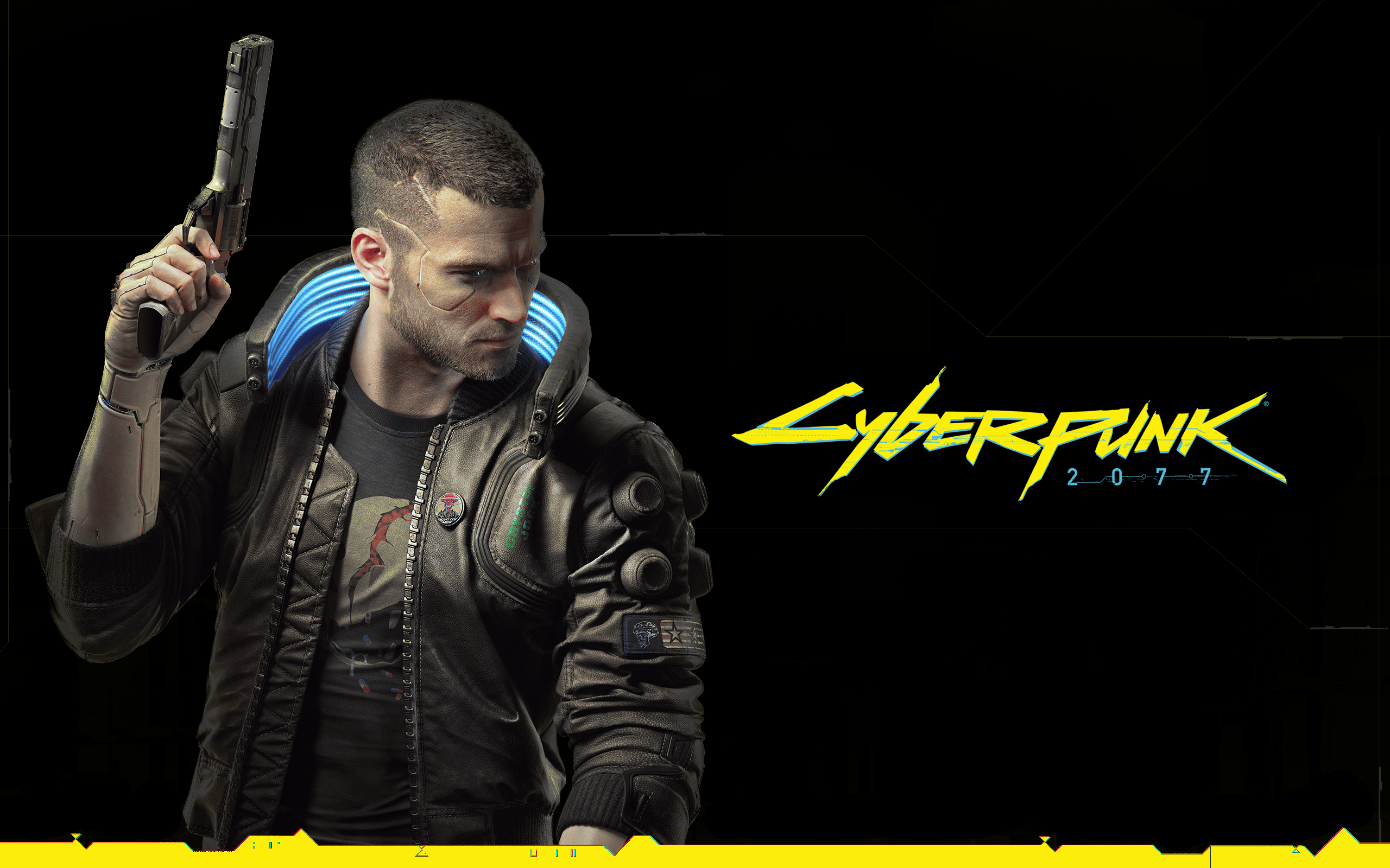 2560x1600 Cyberpunk Wallpaper (Dark Version) Not sure if anyone would want this but I edited one of the Cyberpunk official wallpaper so that the black & yellow colours were swapped as I prefer