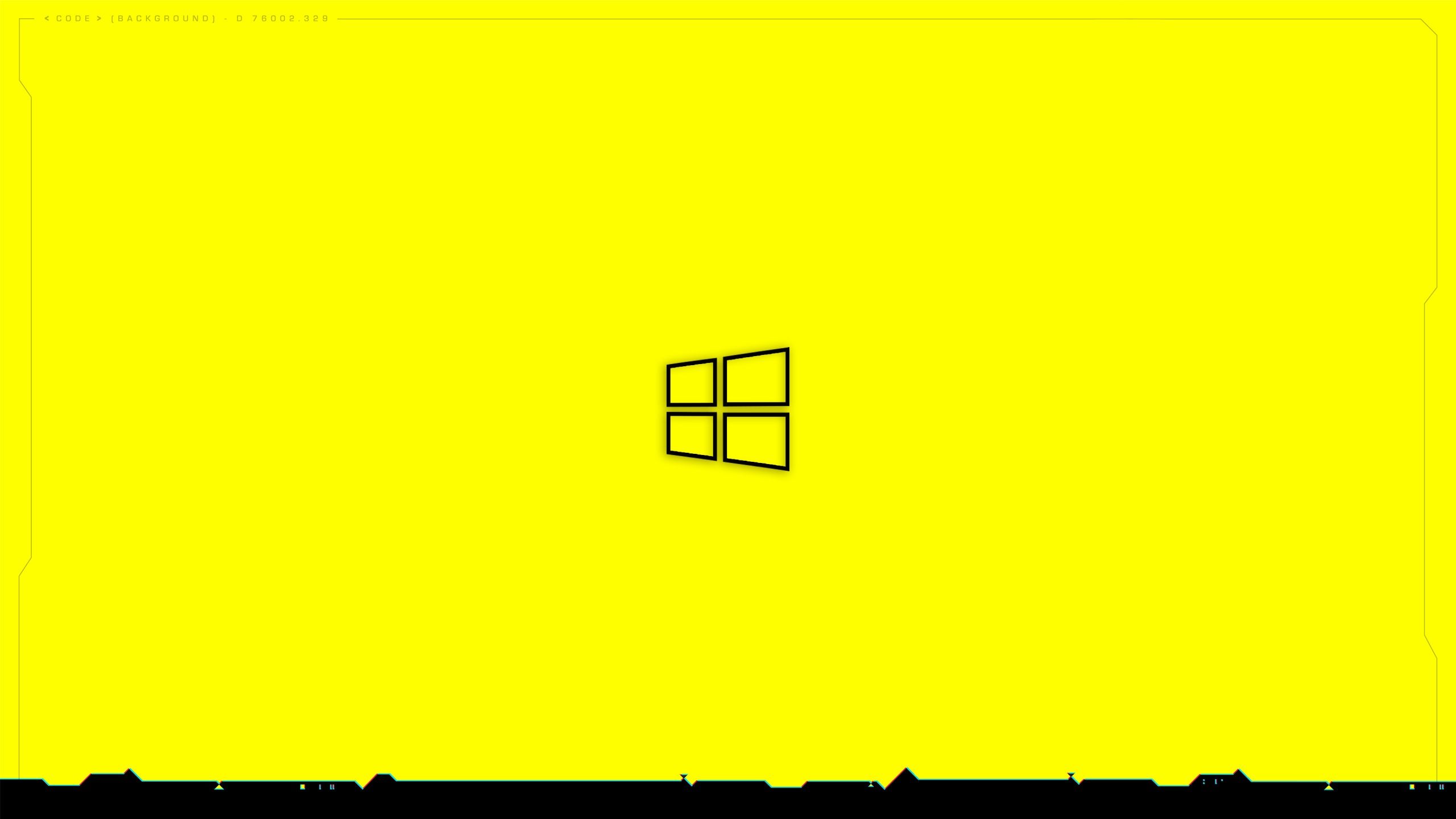 2560x1440 Windows 10 Wallpaper 4K, Cyberpunk Yellow background