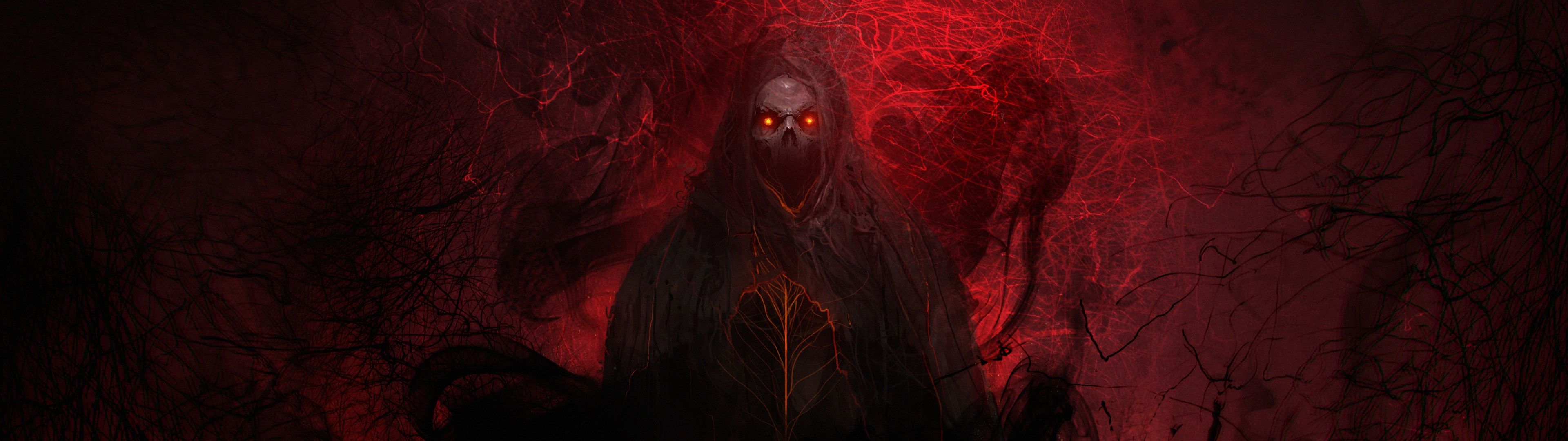3840x1080 Hell Wallpaper 4K, Demon, Scary, Frightening, 5K