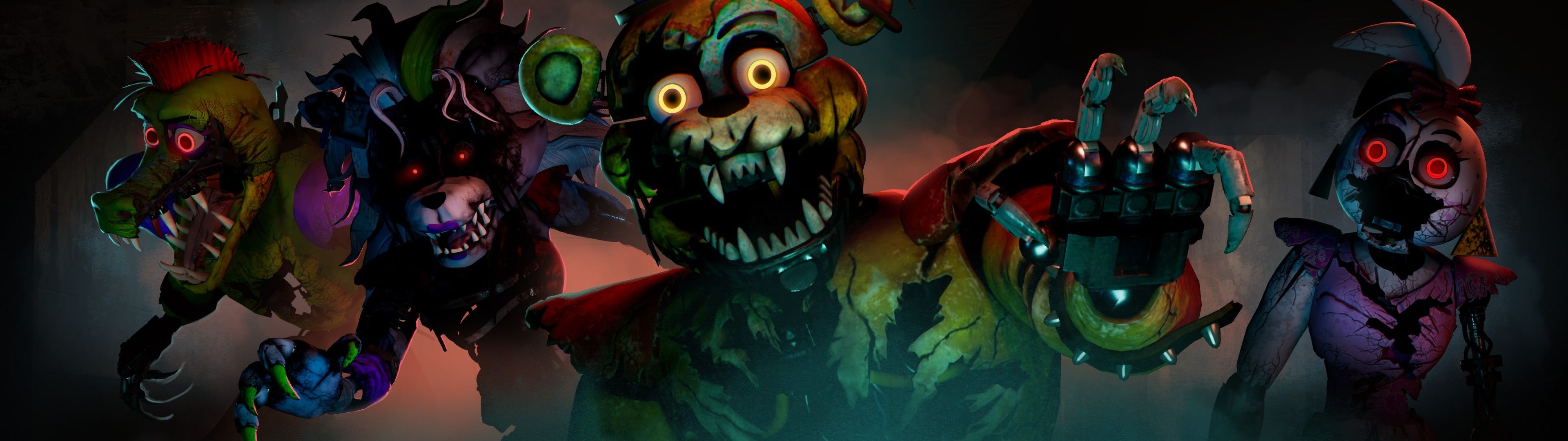 3840x1080 FNAF: Security Breach Wallpaper 4K, Horror games