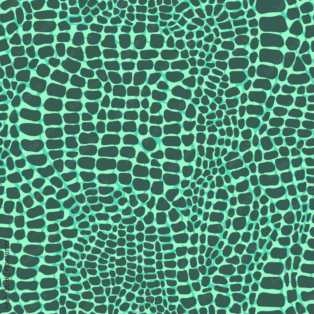 1000x1000 Vector seamless pattern with crocodile or alligator skin texture. Leather wallpaper. Animalistic background. Stock Vector