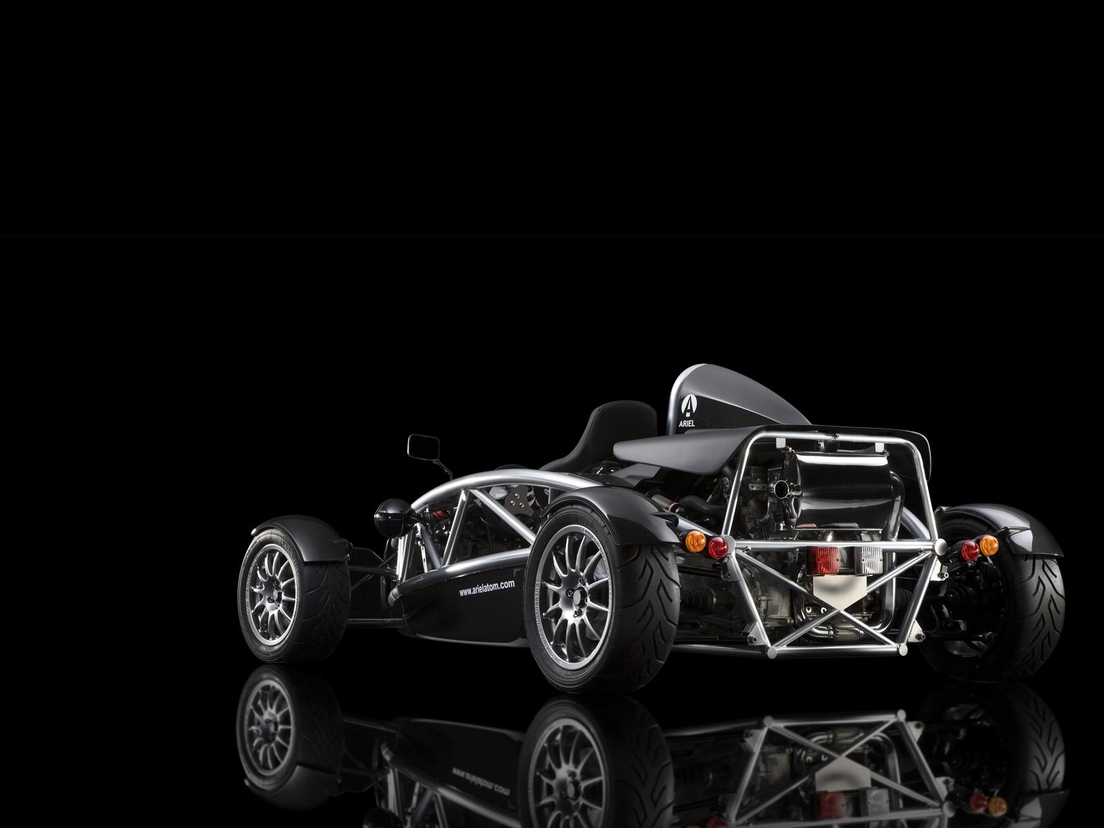 1600x1200 Sleek Black Ariel Atom Race Car Reflection