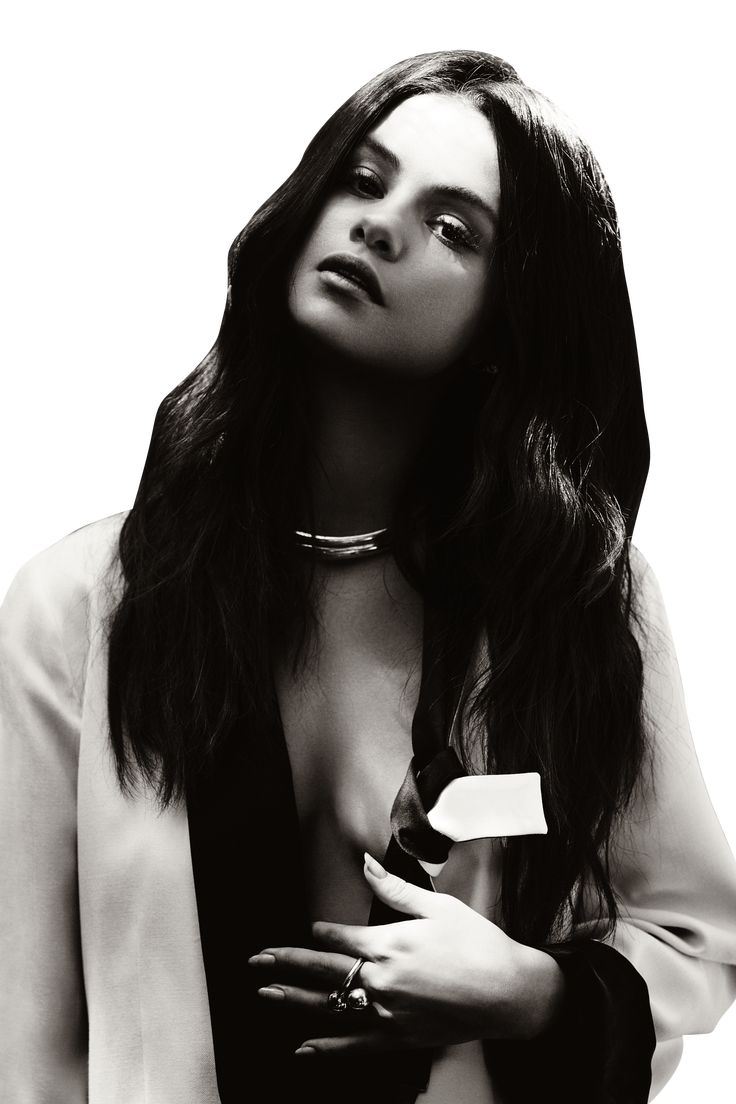 736x1104 Selena Gomez Black and White