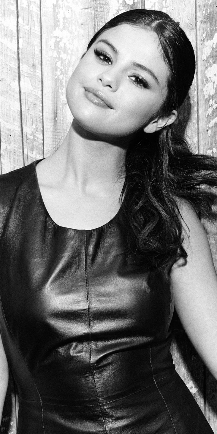 720x1440 Phone wallpaper: Selena Gomez, Music, Singer, American, Black & White, Actress 1387580