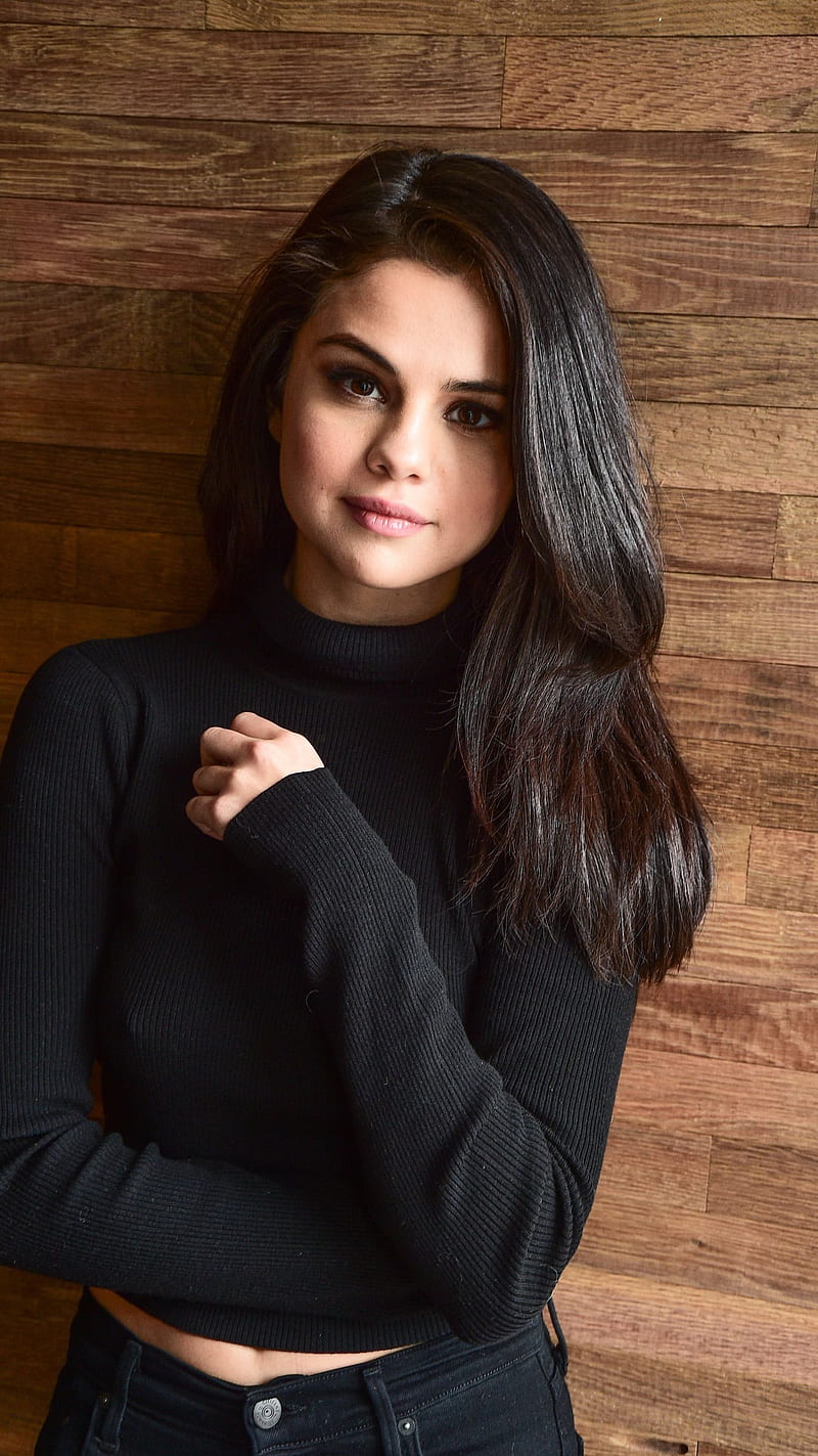 800x1423 Selena Gomez, selena gomez, singer, black see, HD phone wallpaper